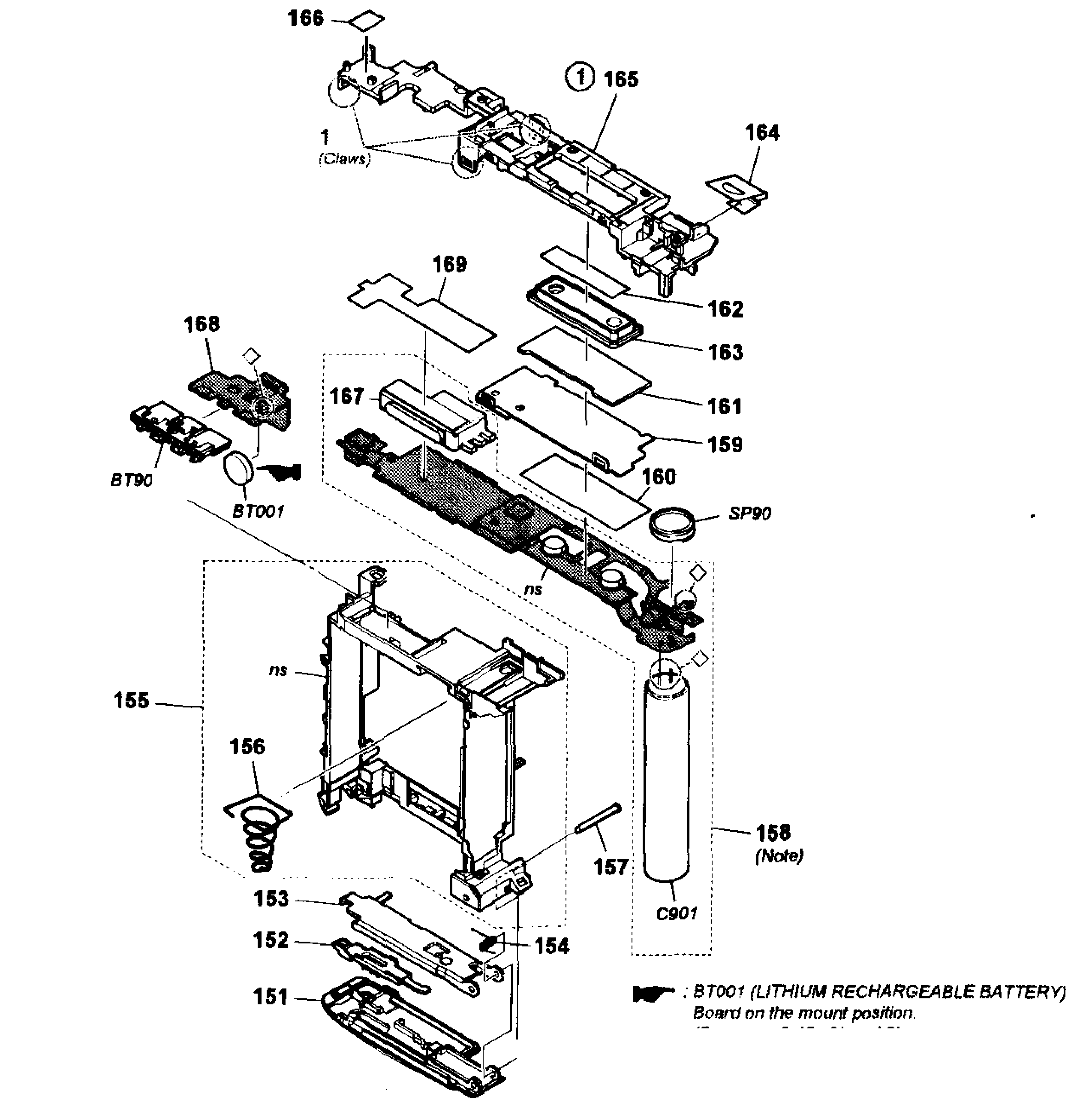 Sony DSC-WX10V top section diagram