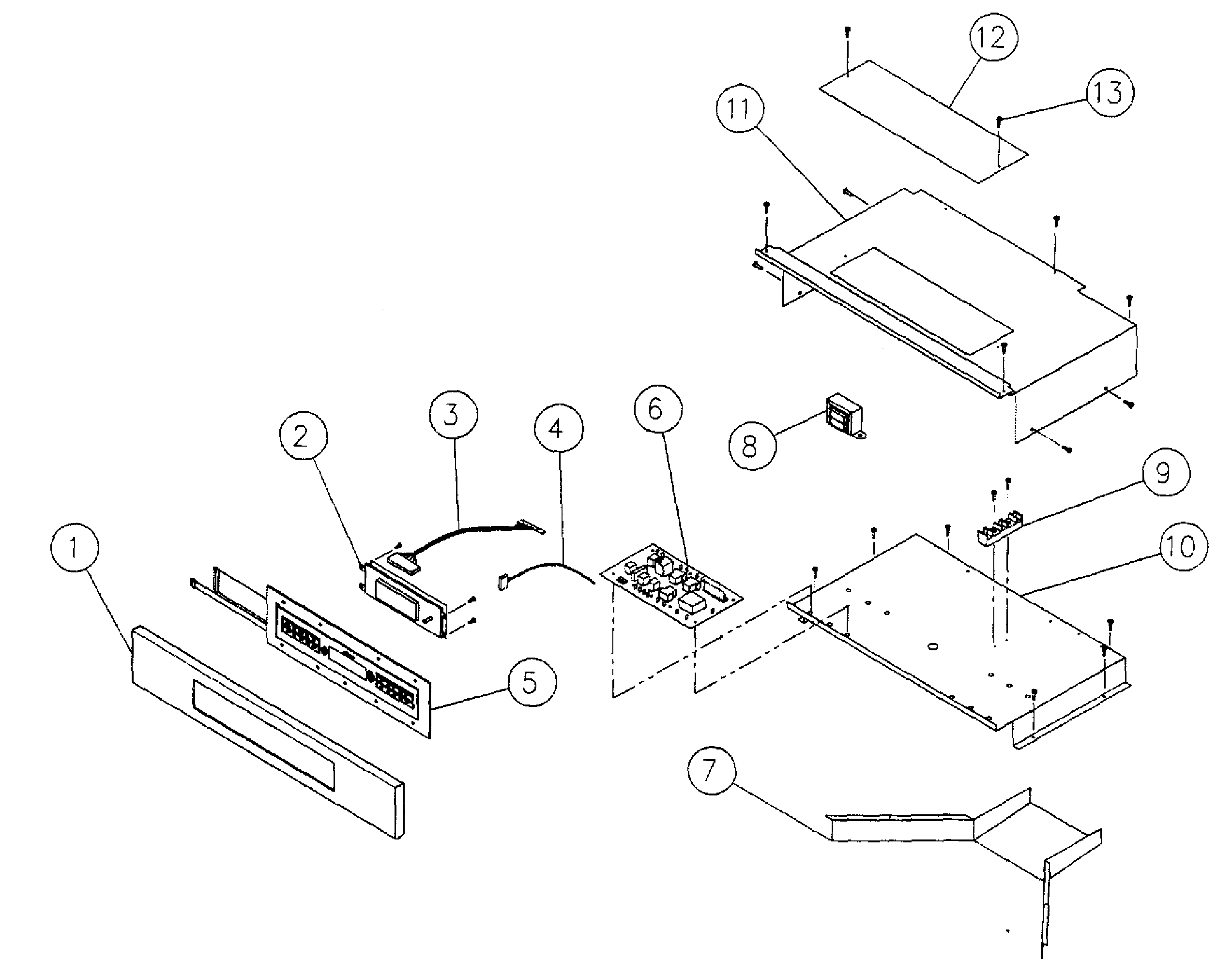 Dacor ECS127 bezel assy diagram