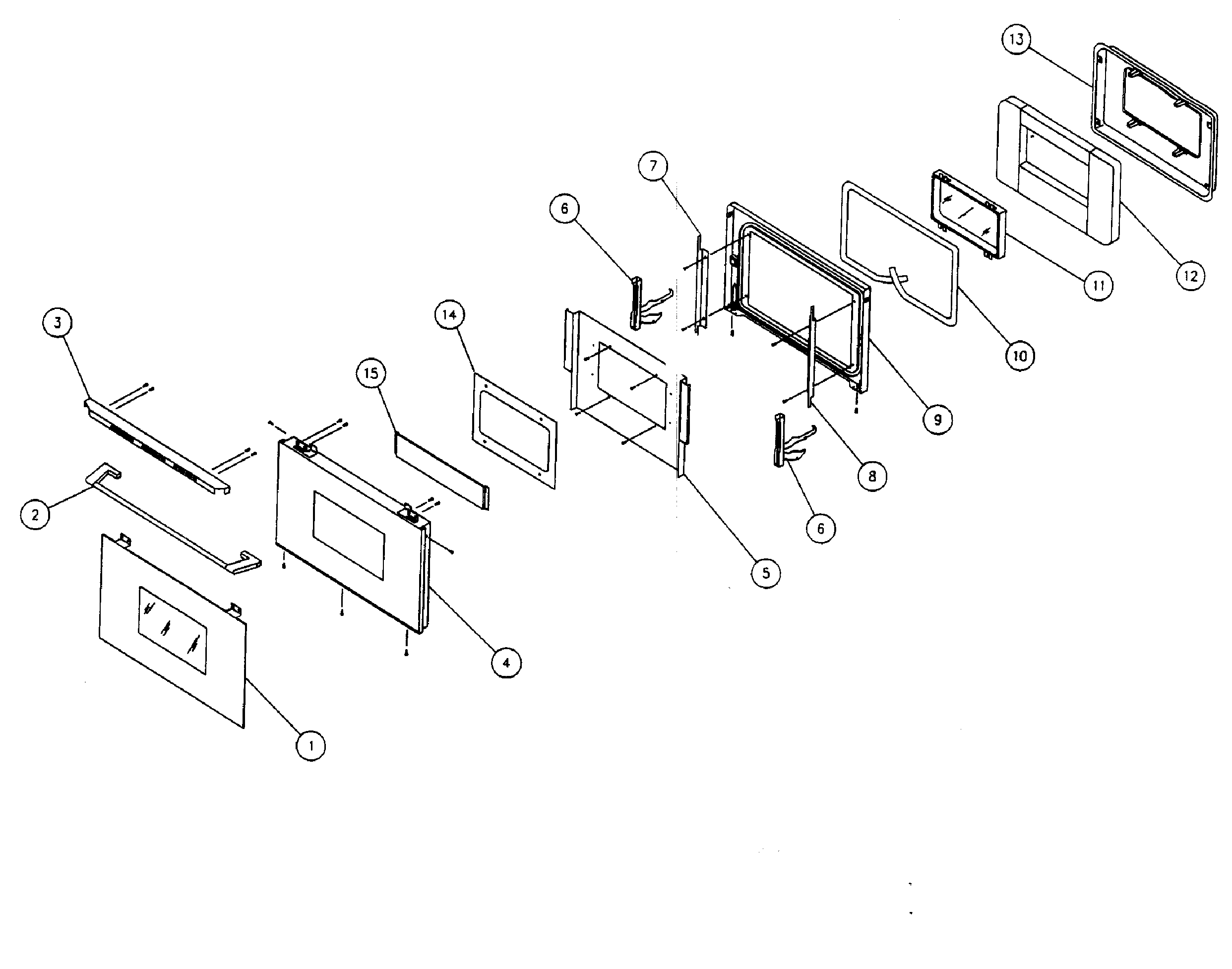 Dacor ECS130 door assy diagram