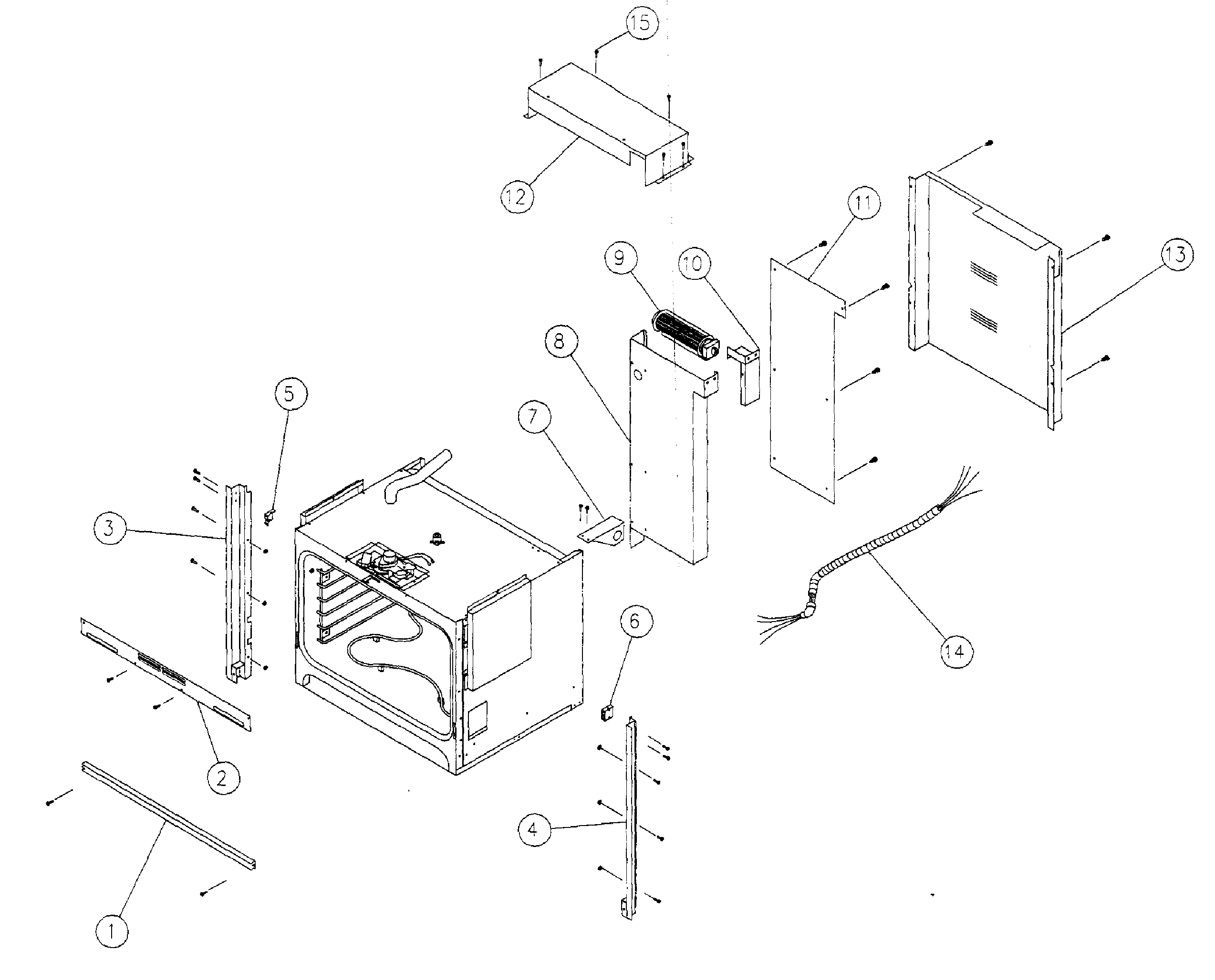Dacor ECS130 oven assy diagram