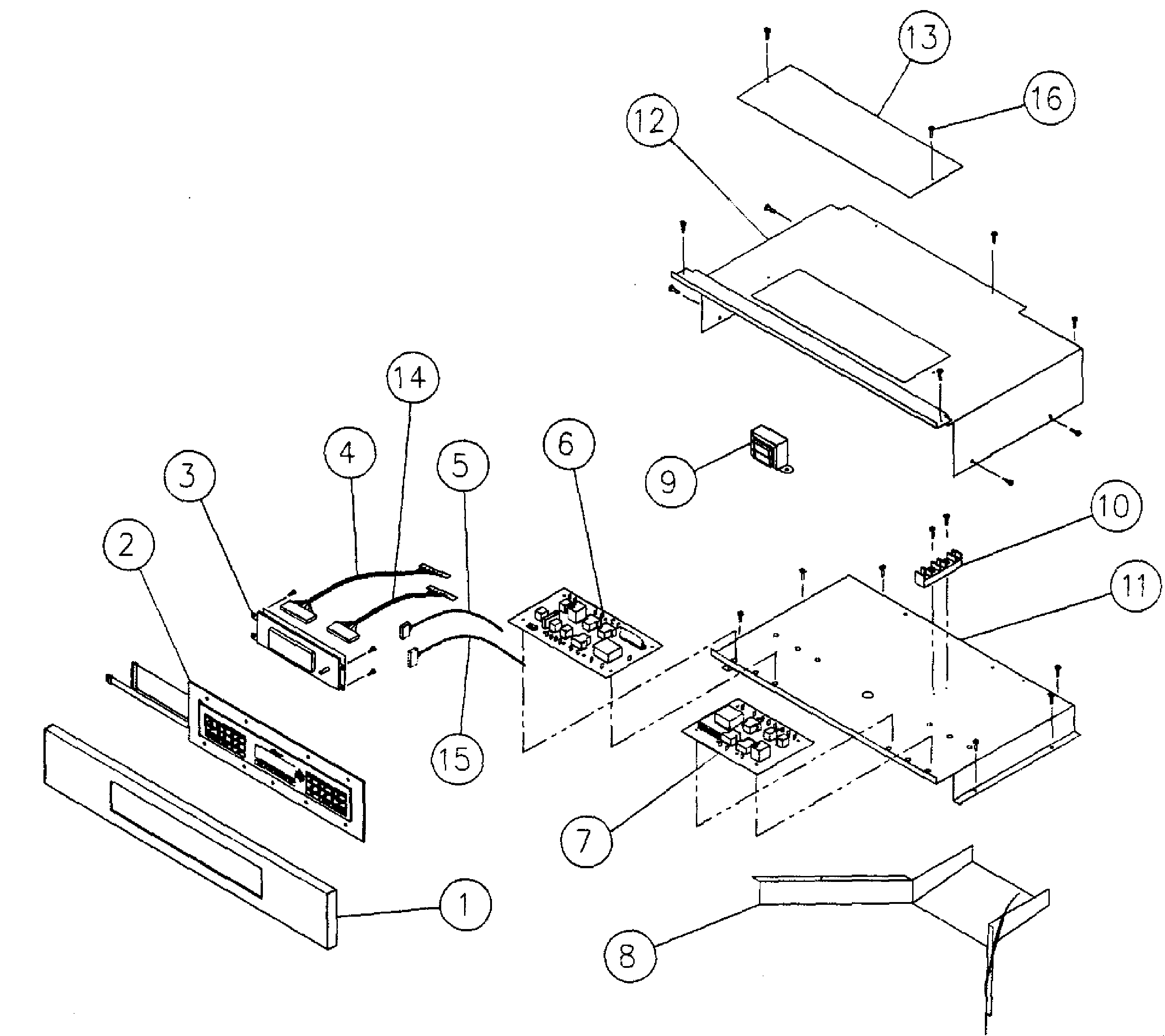 Dacor ECS230 bezel assy diagram