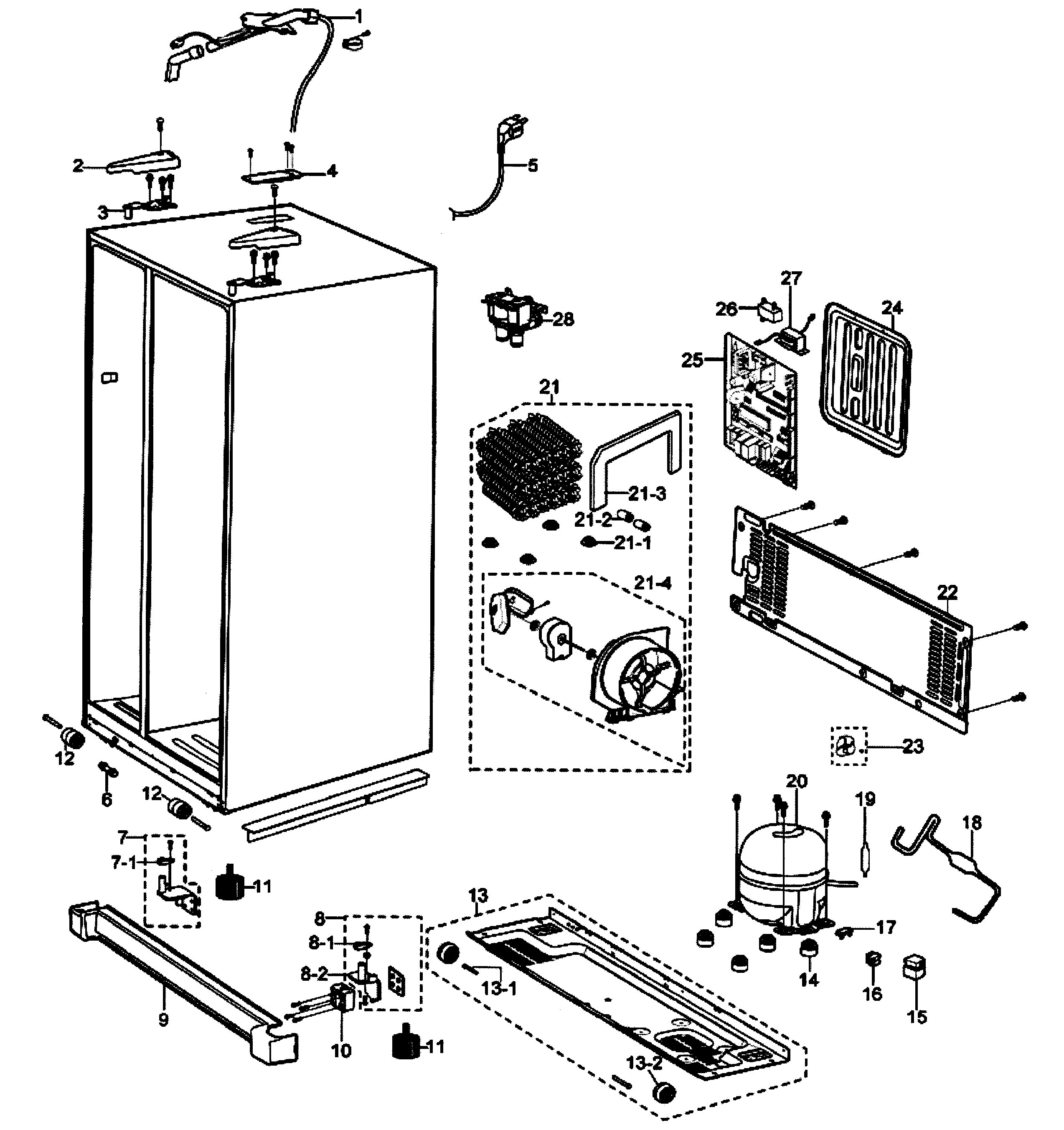 Samsung RS2630ASH/XAA cabinet diagram