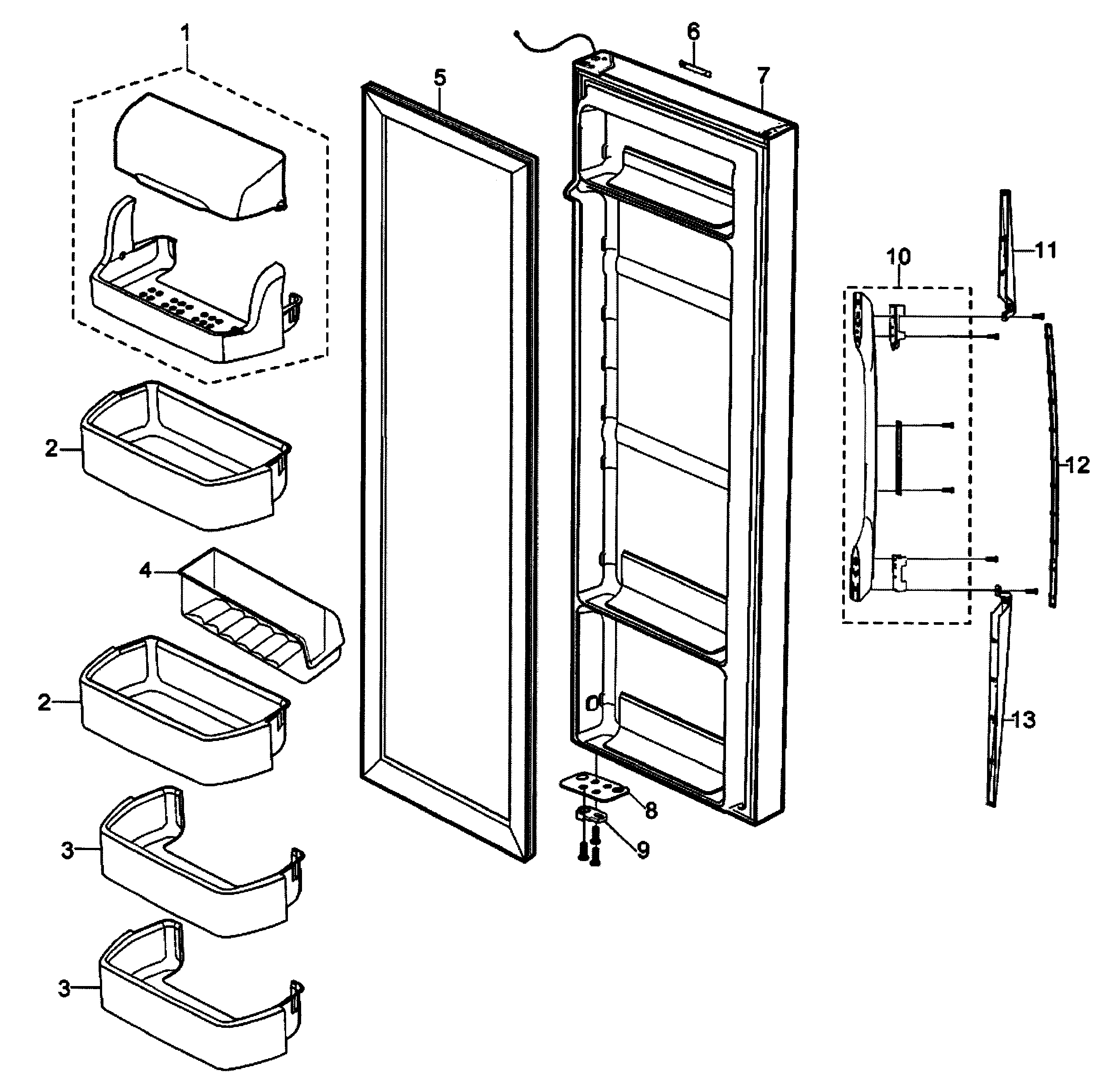 Samsung RS2630ASH/XAA right door diagram