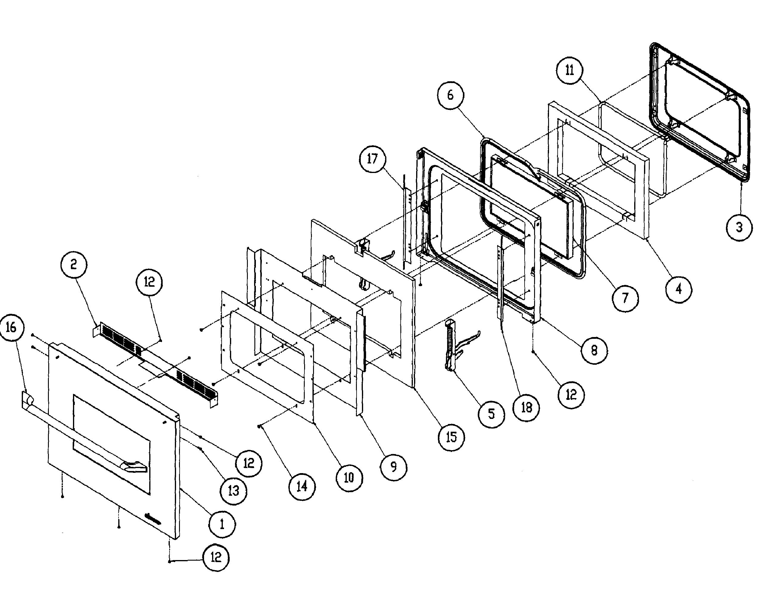 Dacor EORD227SCH door assy diagram