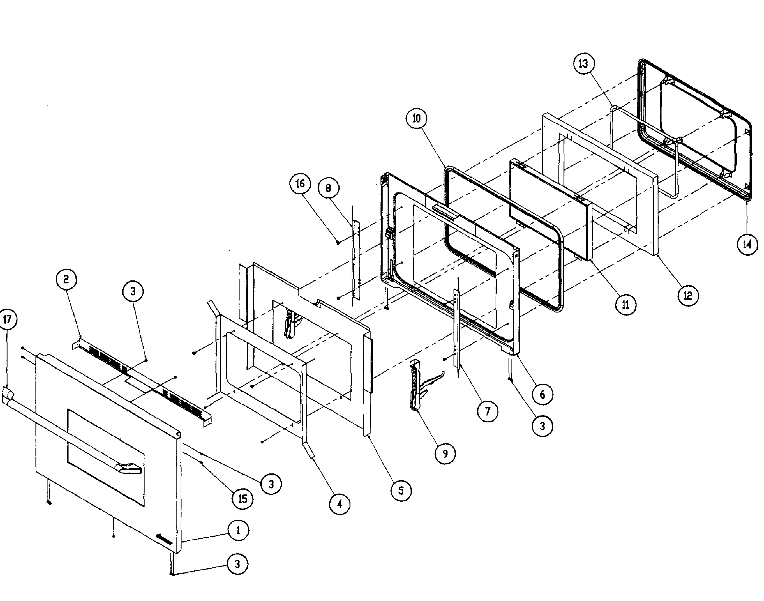 Dacor EORD230SCH door assy diagram