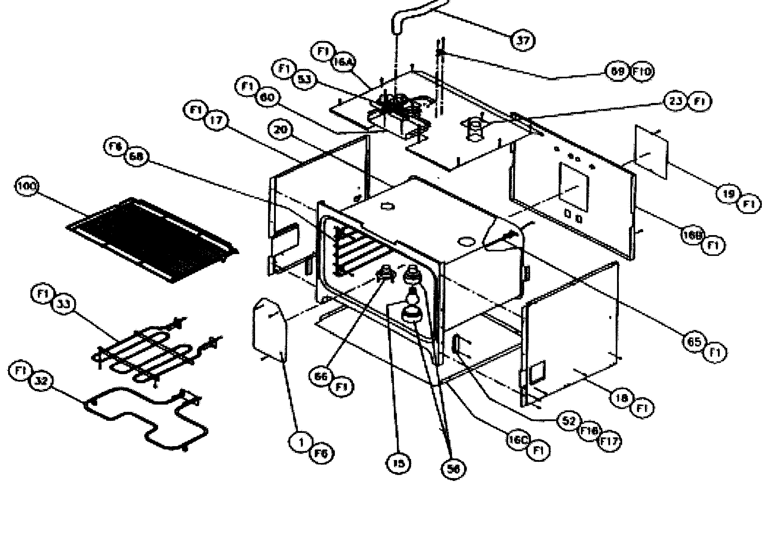 Dacor CPD227 non-conv oven diagram