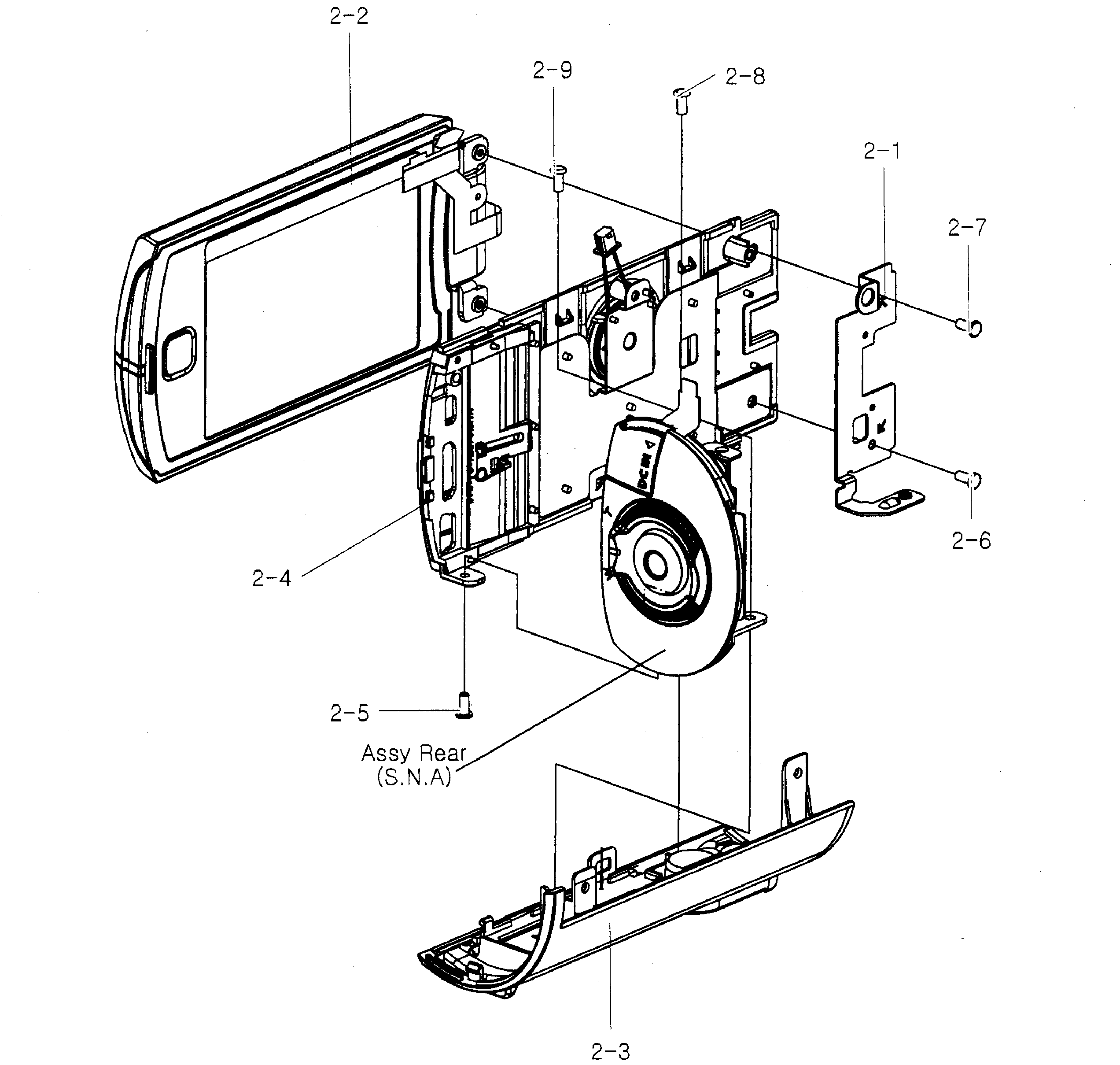 Samsung HMX-Q10BN/XAA left assy diagram