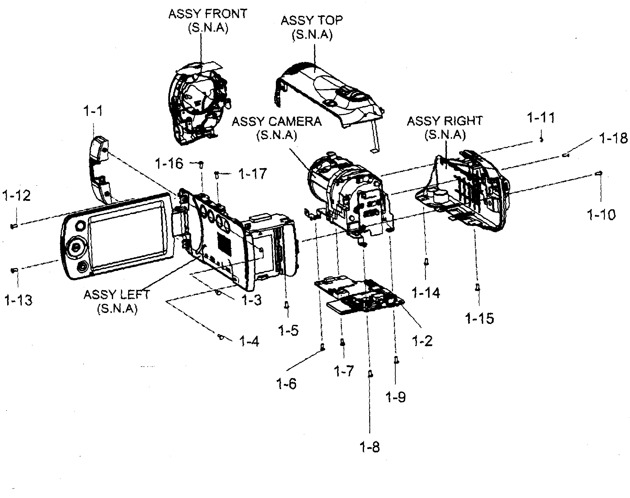 Samsung SMX-F50BN/XAA chassis assy diagram