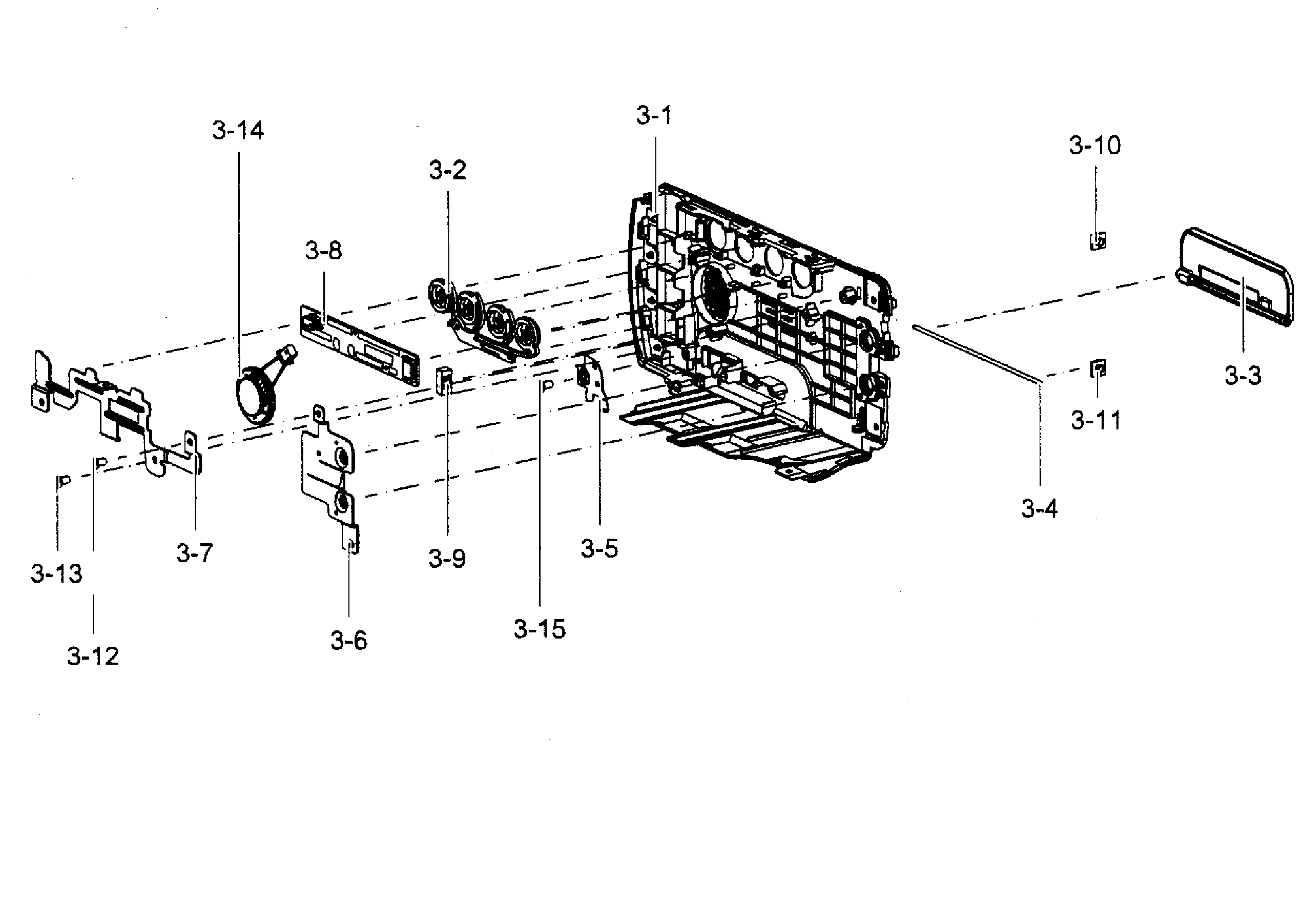 Samsung SMX-F50BN/XAA left case diagram