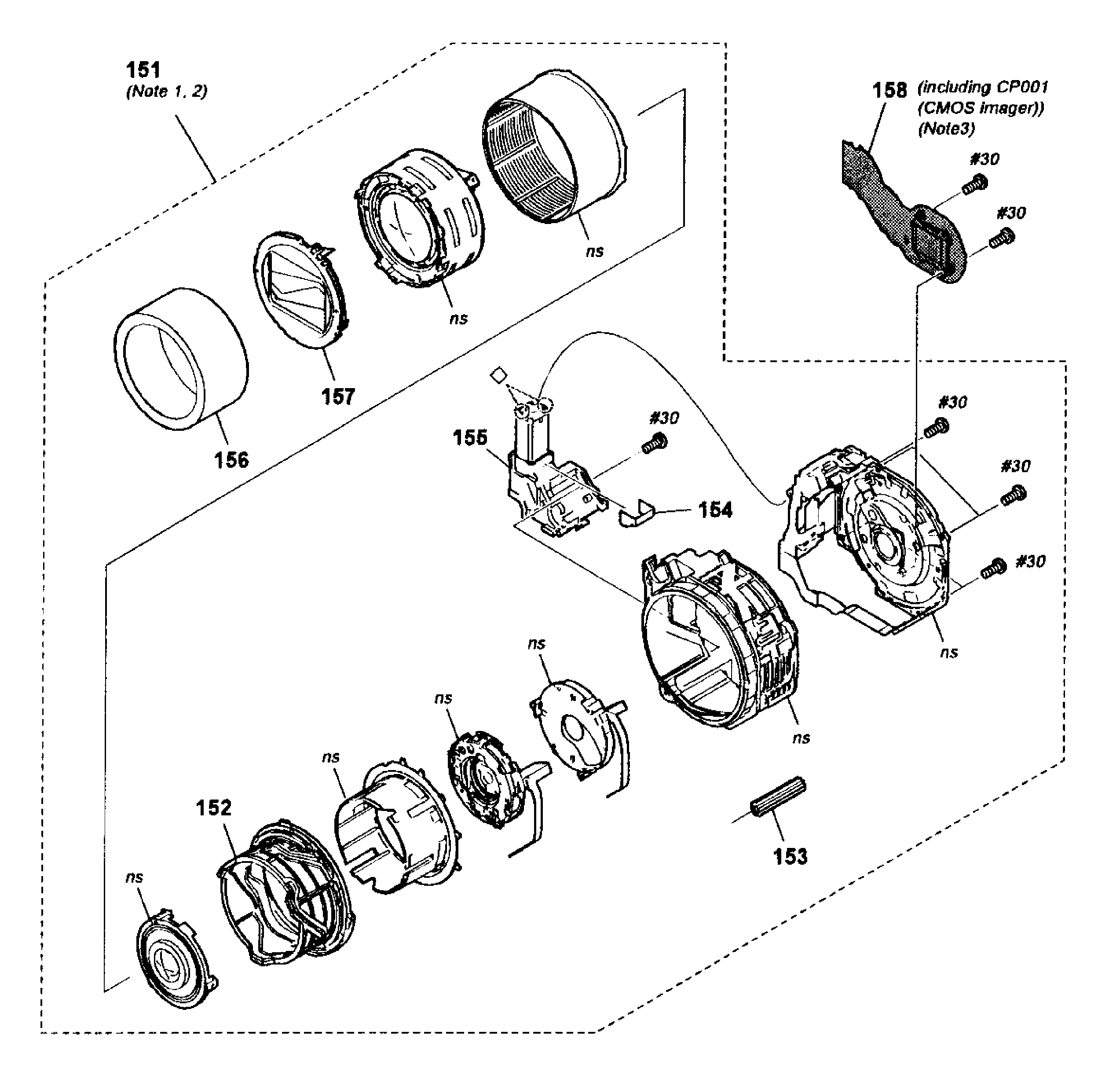 Sony DSC-HX7VR lens assy diagram