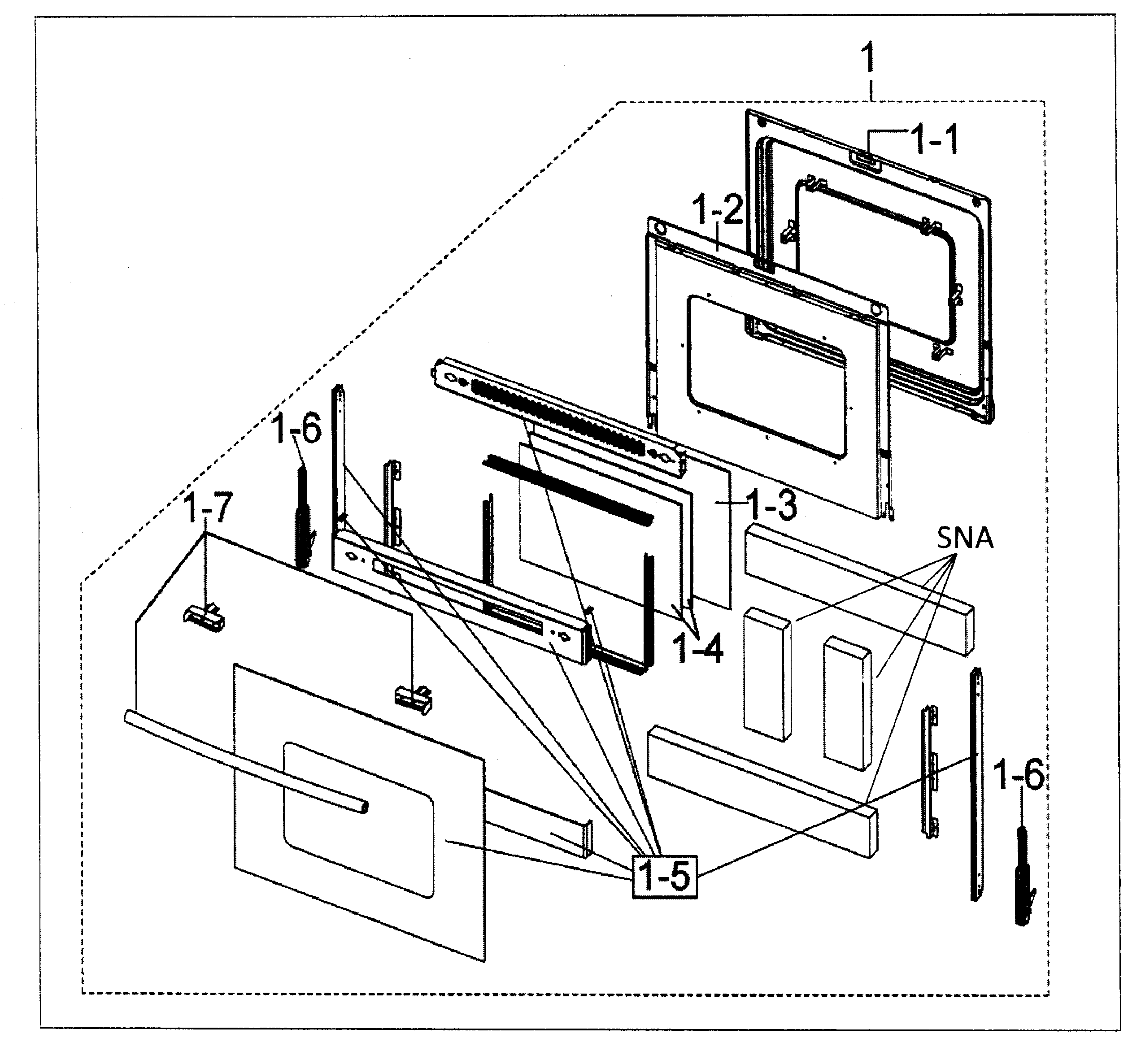 Samsung FTQ352IWUW/XAA-00 door assy diagram