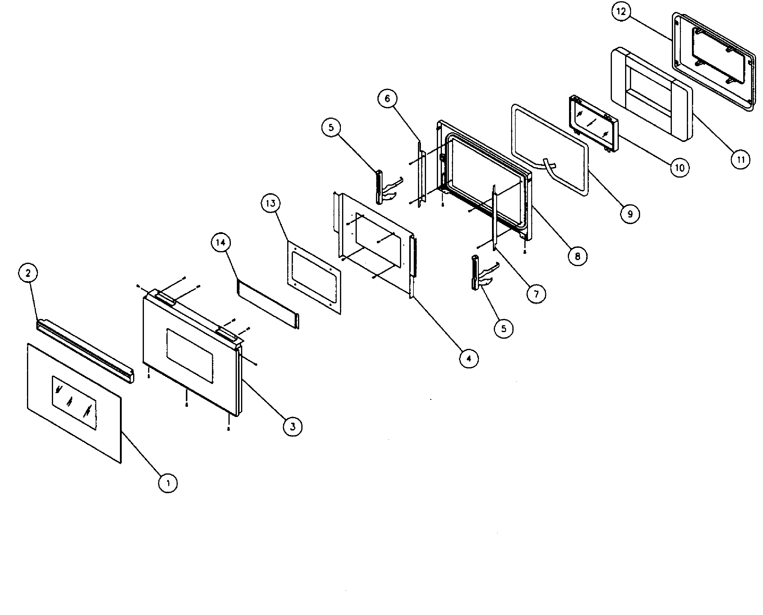 Dacor MCS230 door assy diagram