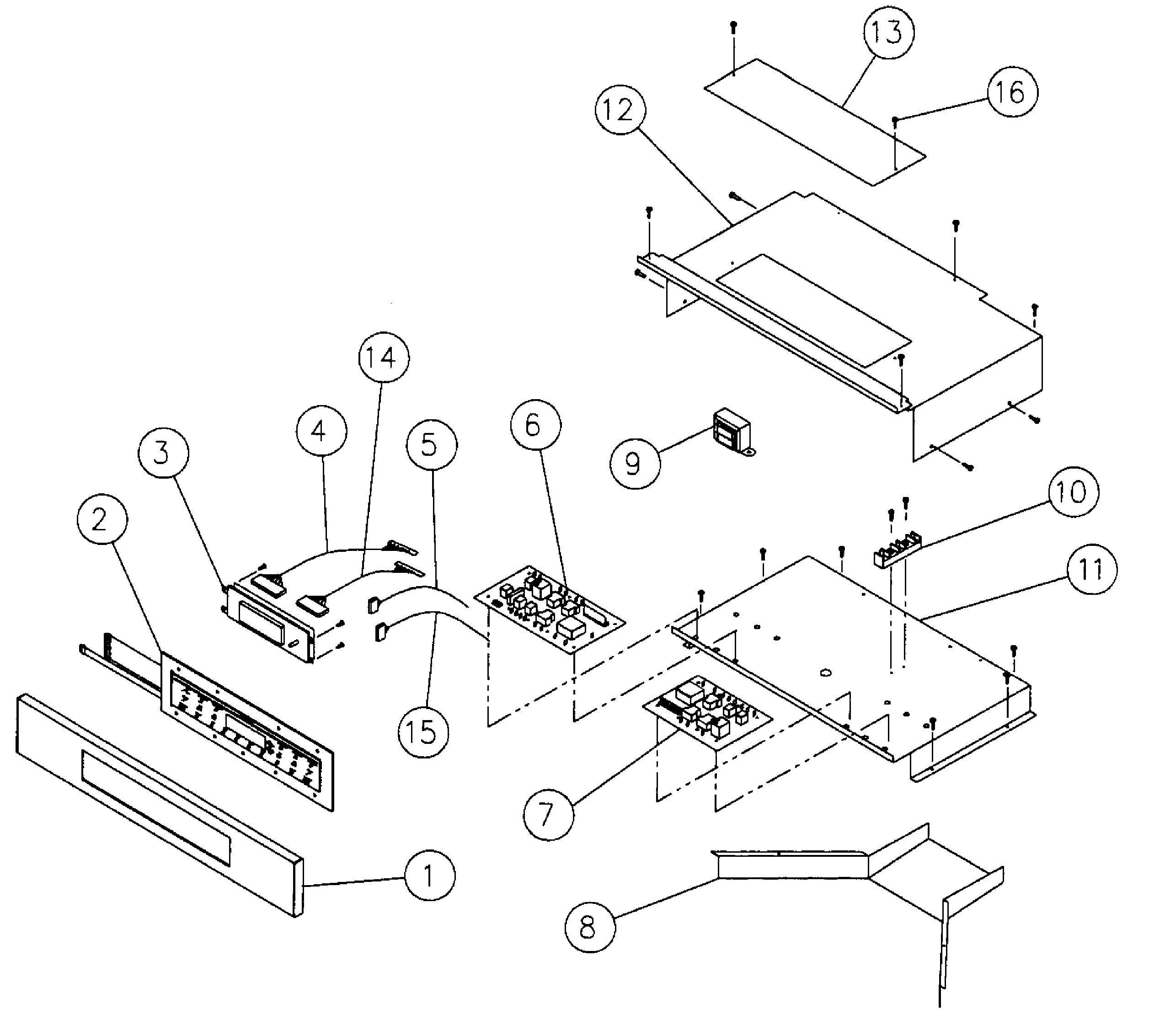 Dacor MCD230 bezel assy diagram