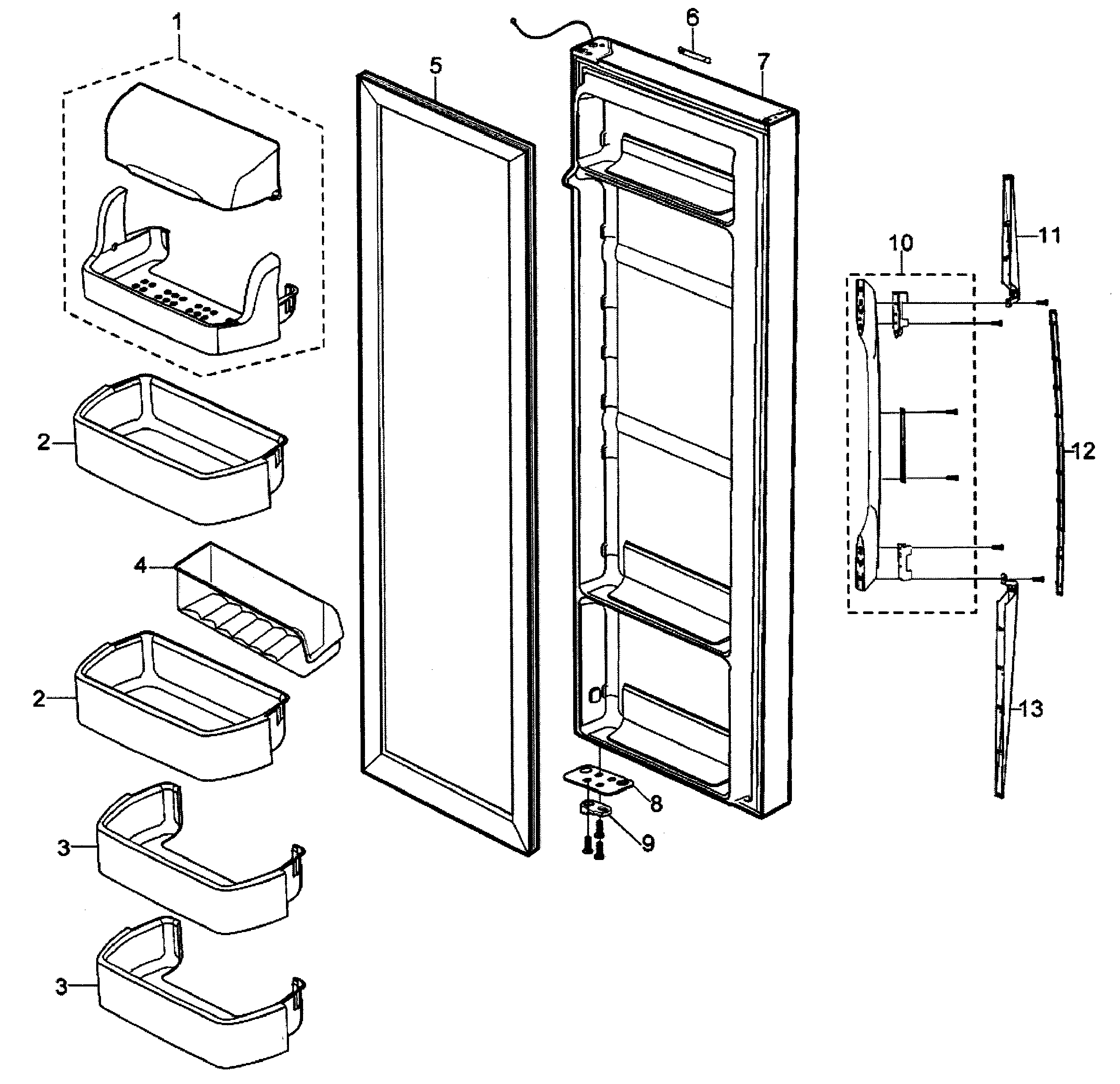 Samsung RS2630AWW/XAA right door diagram