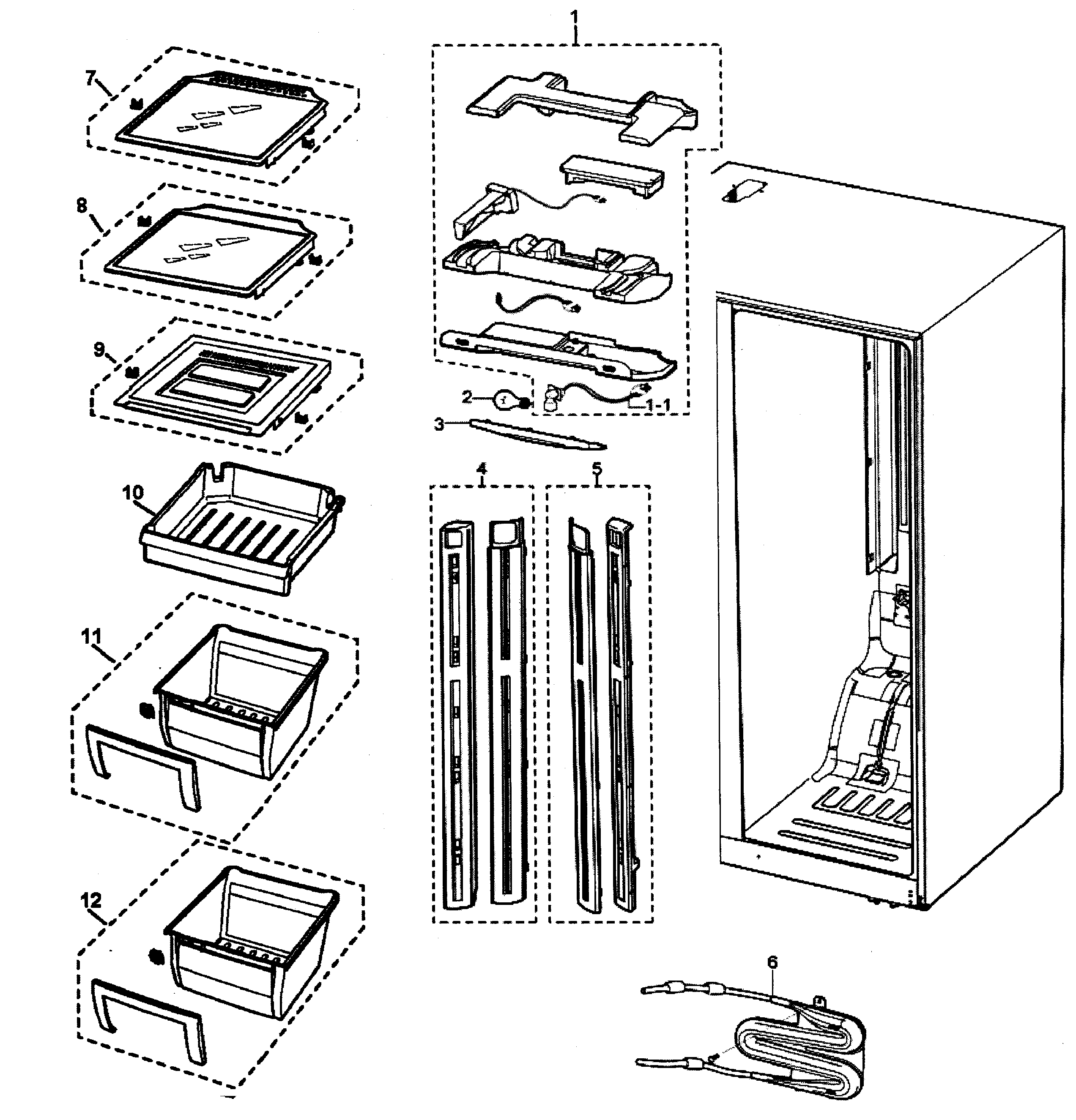 Samsung RS2630WW/XAA refrigerator diagram