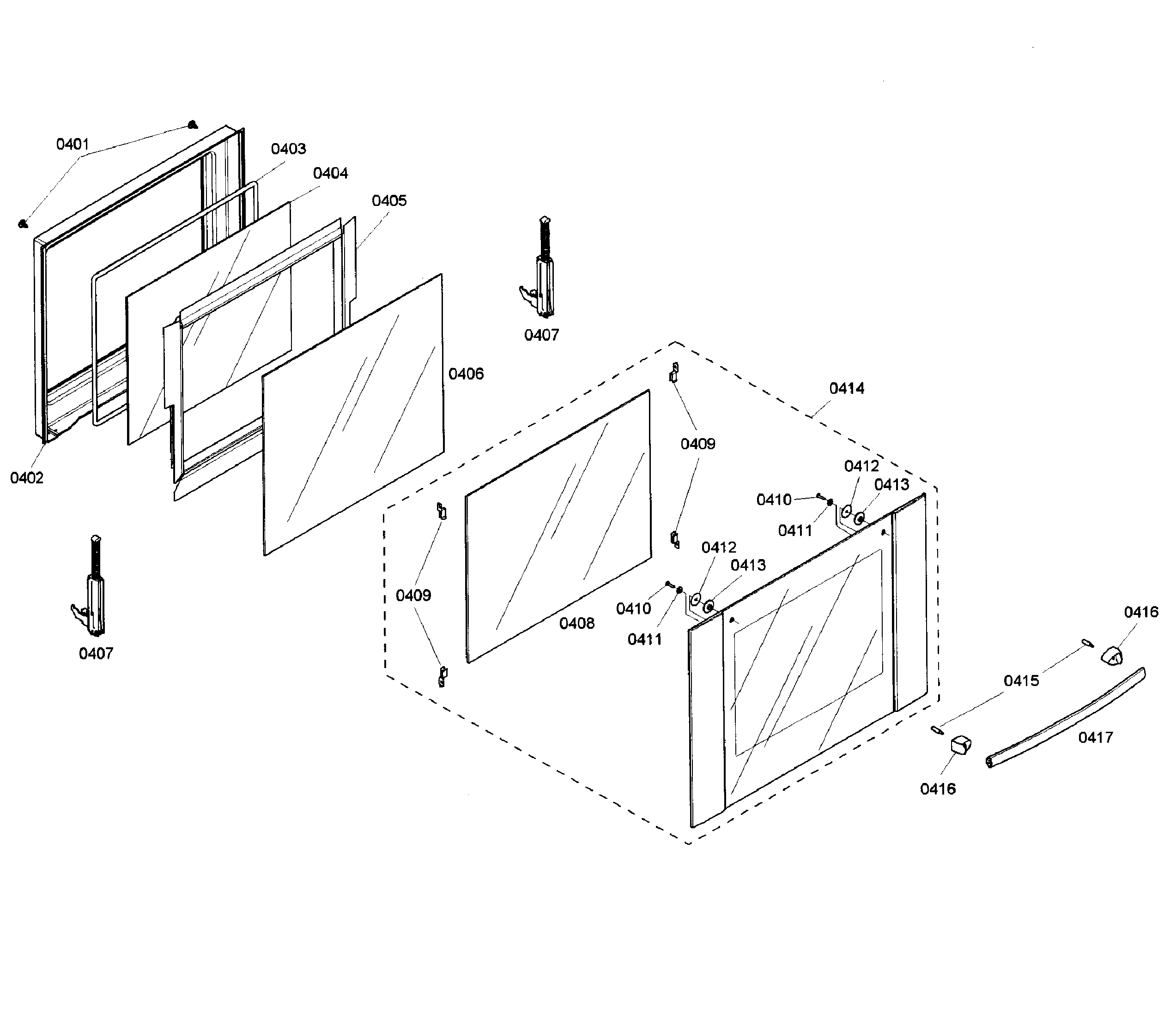 Bosch HBL5650UC/01 door assy diagram