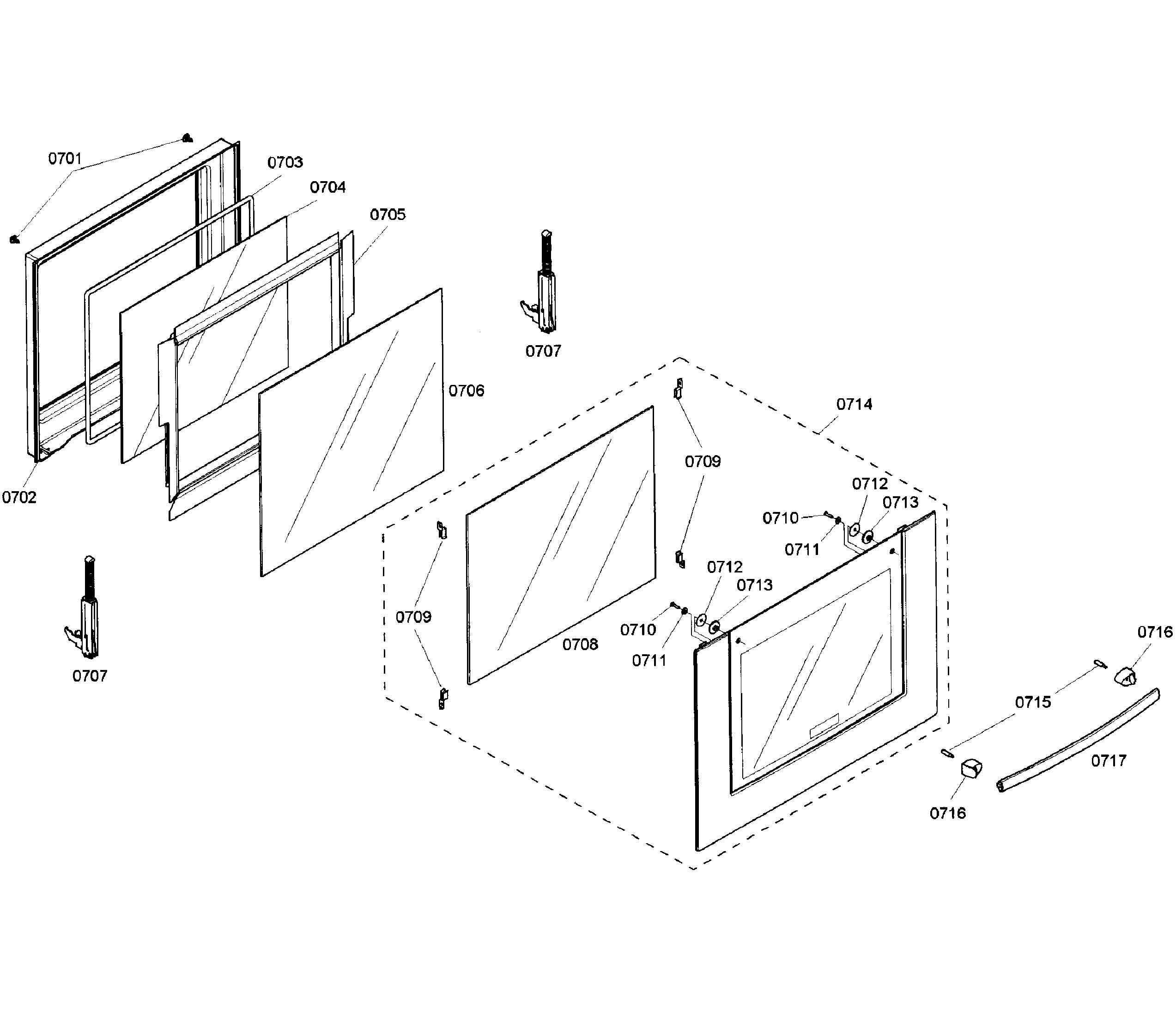 Bosch HBL5650UC/01 door assy diagram
