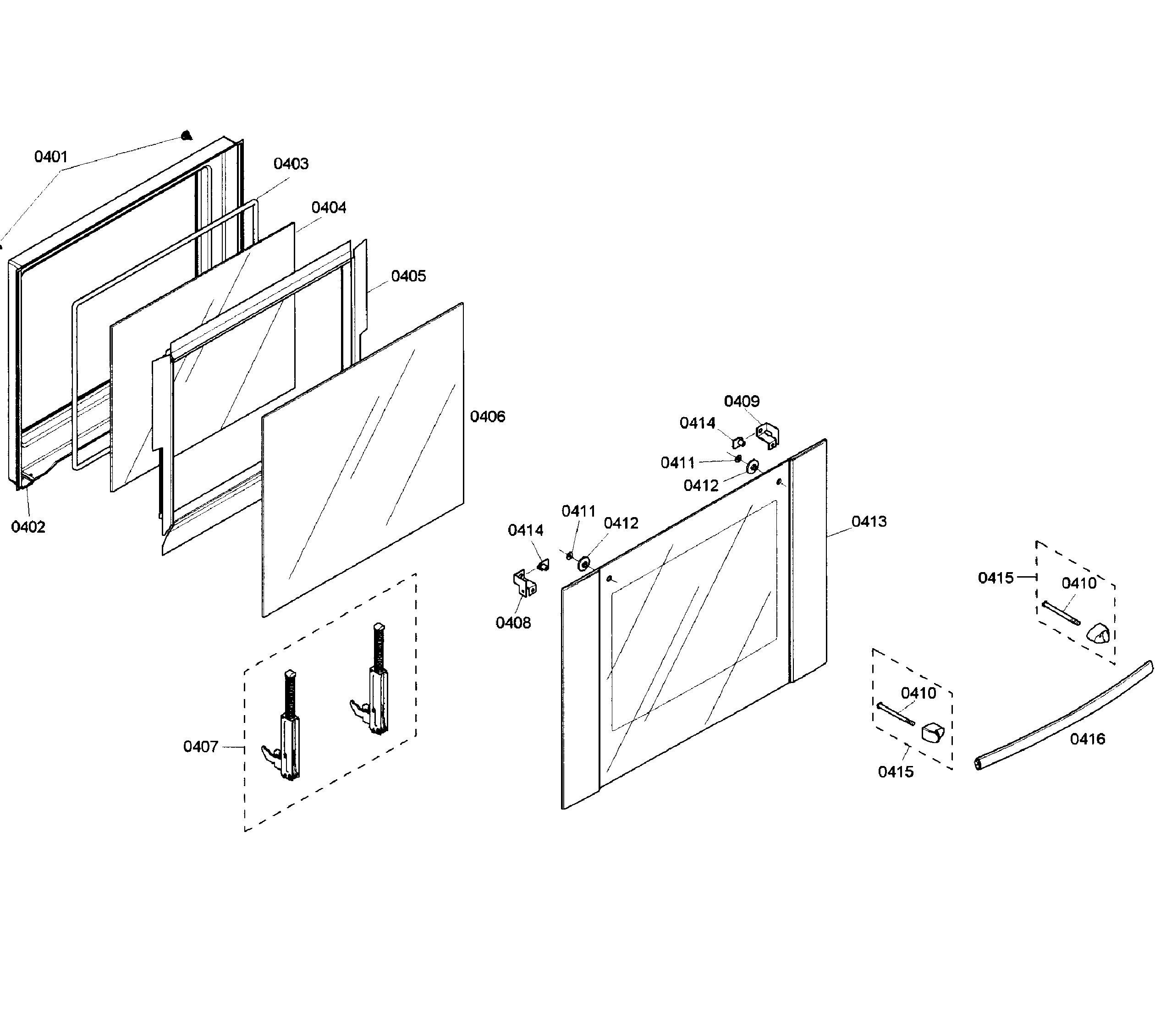 Bosch HBL5650UC/04 door assy diagram