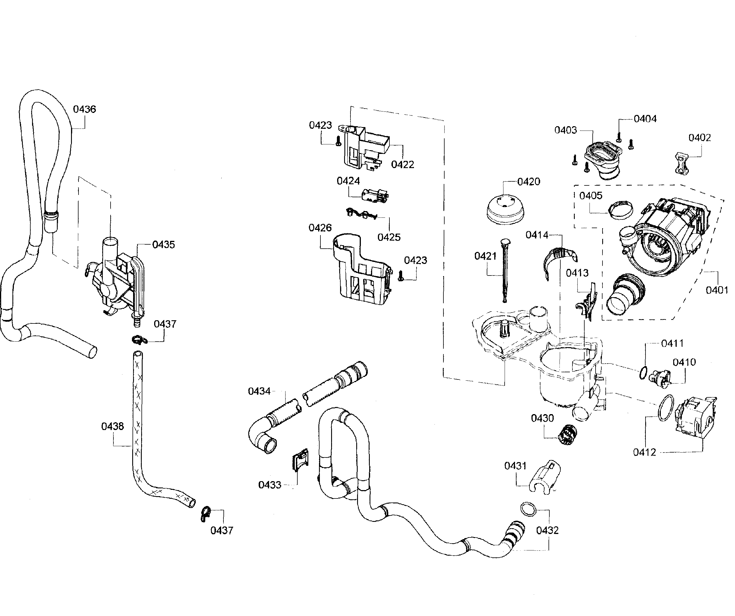 Bosch SHE3AR52UC/07 pump assy diagram