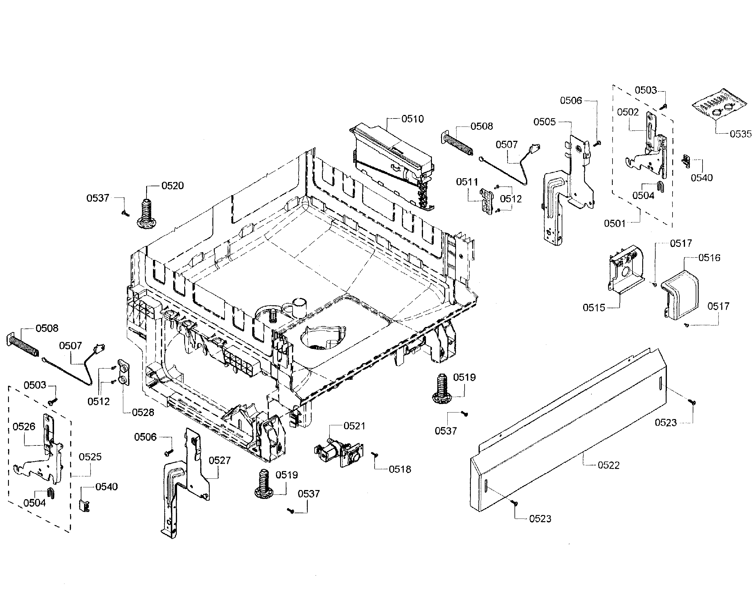 Bosch SHE3AR52UC/07 base assy diagram