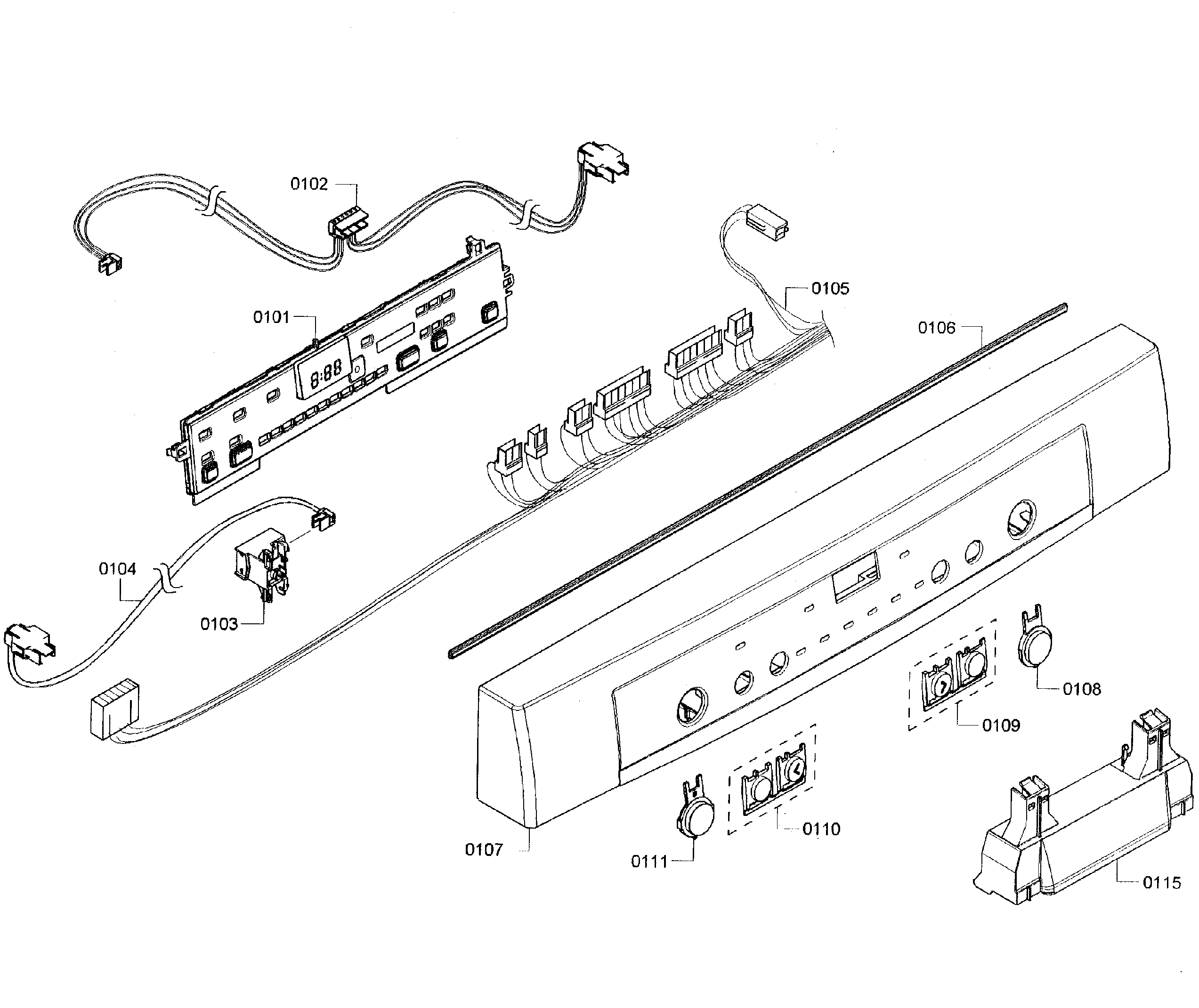 Bosch SHE3AR75UC/07 control panel diagram