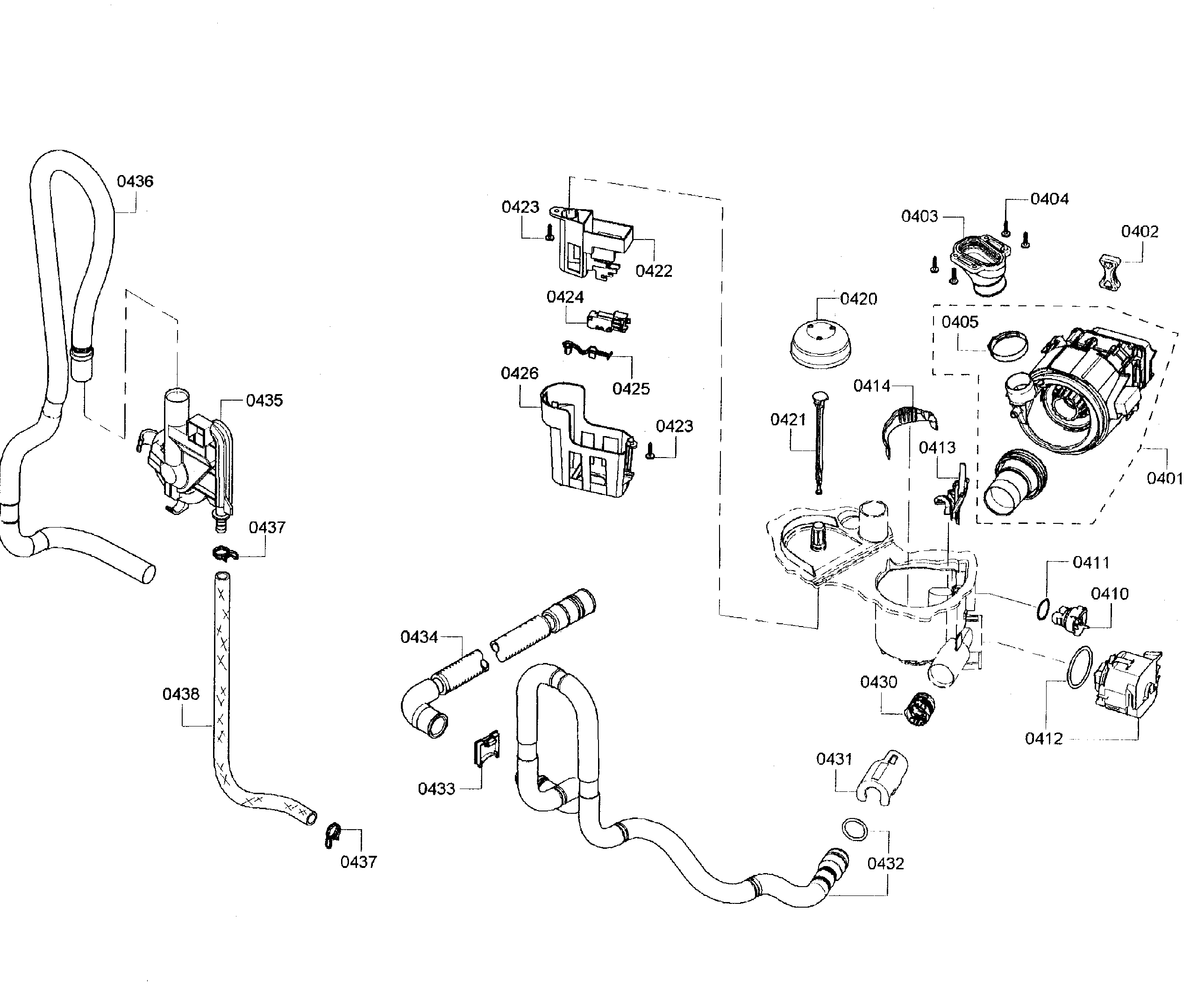 Bosch SHE3AR75UC/07 pump assy diagram