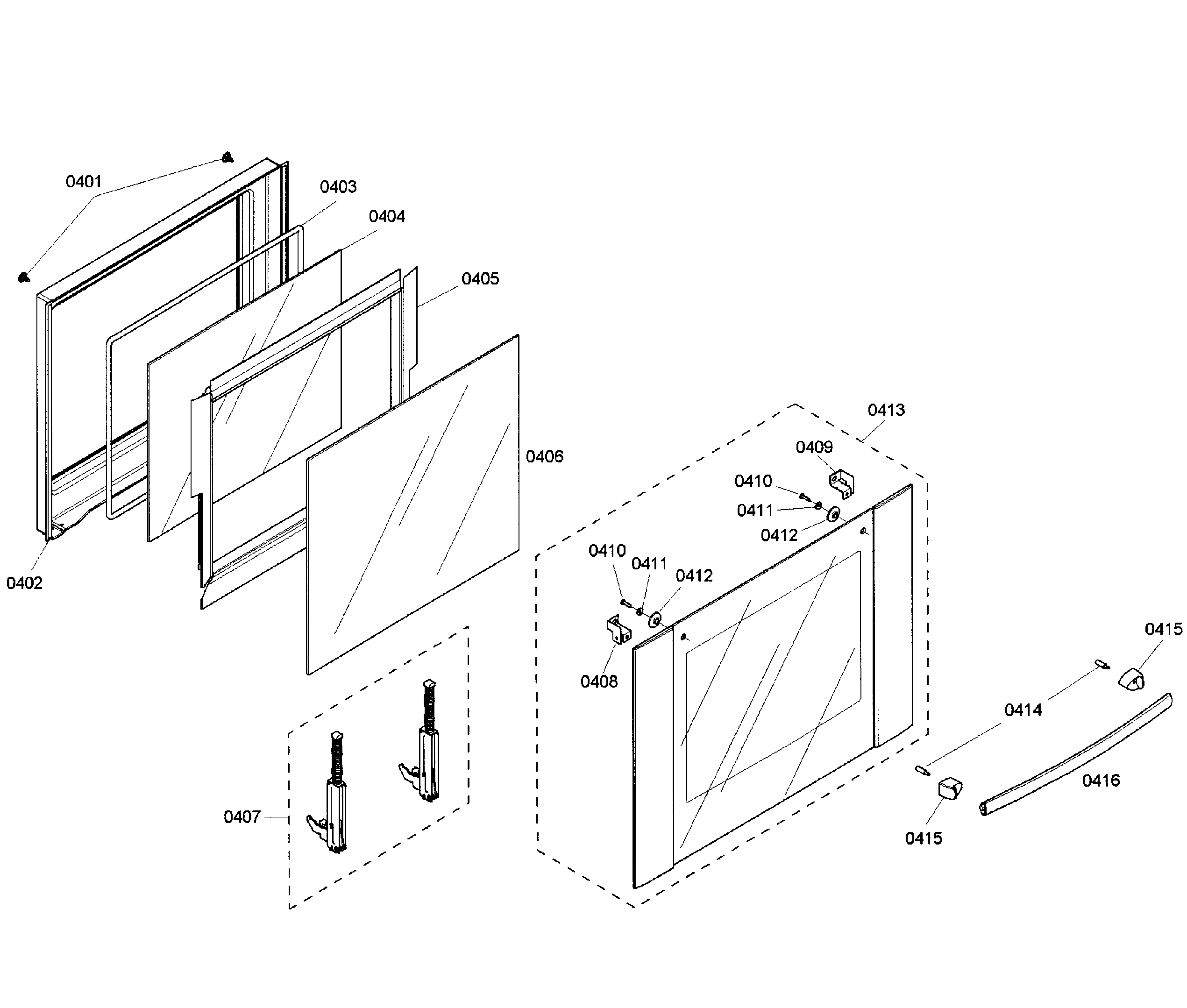 Bosch HBL5650UC/03 door assy diagram