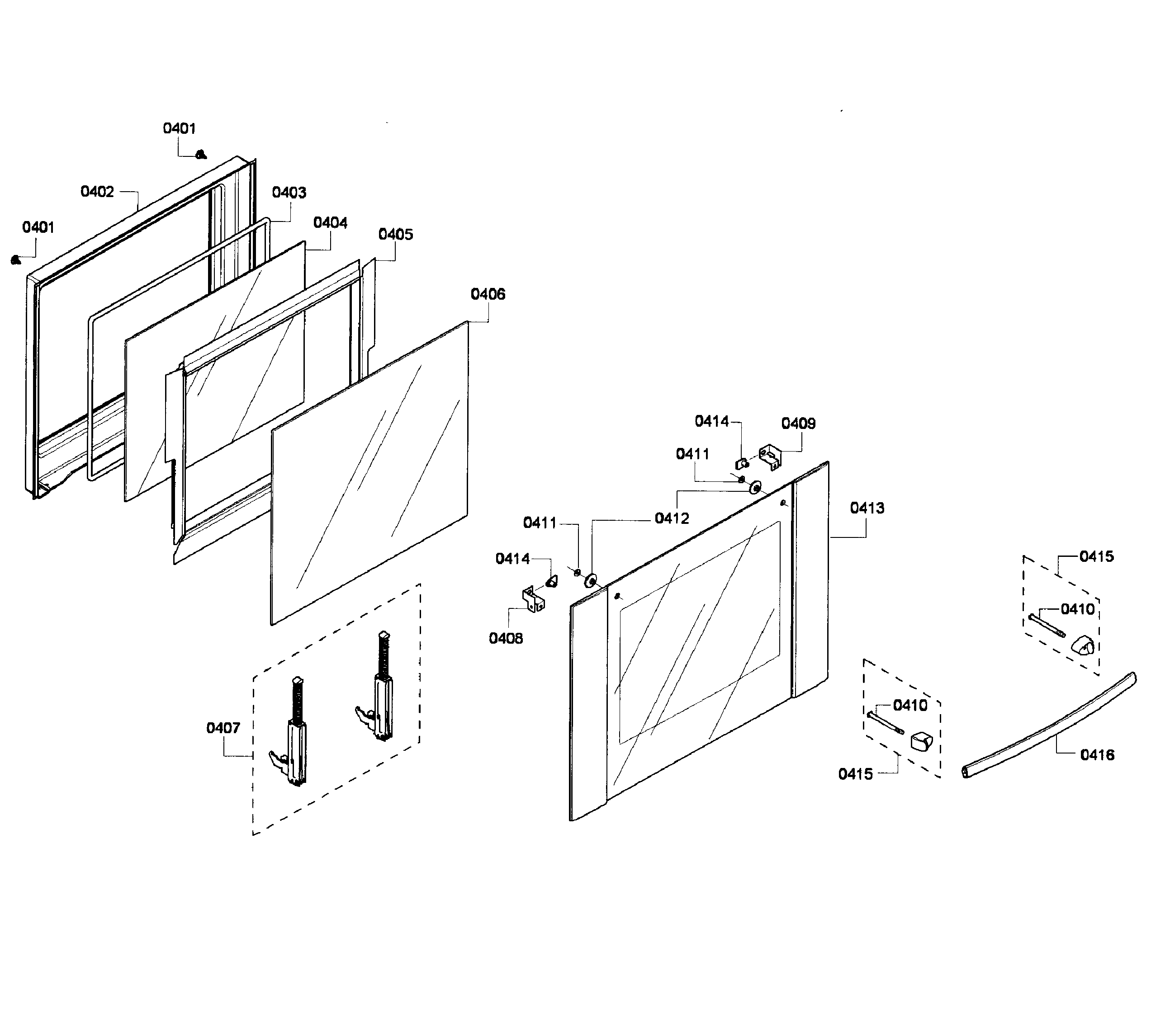 Bosch HBL5650UC/05 door assy diagram