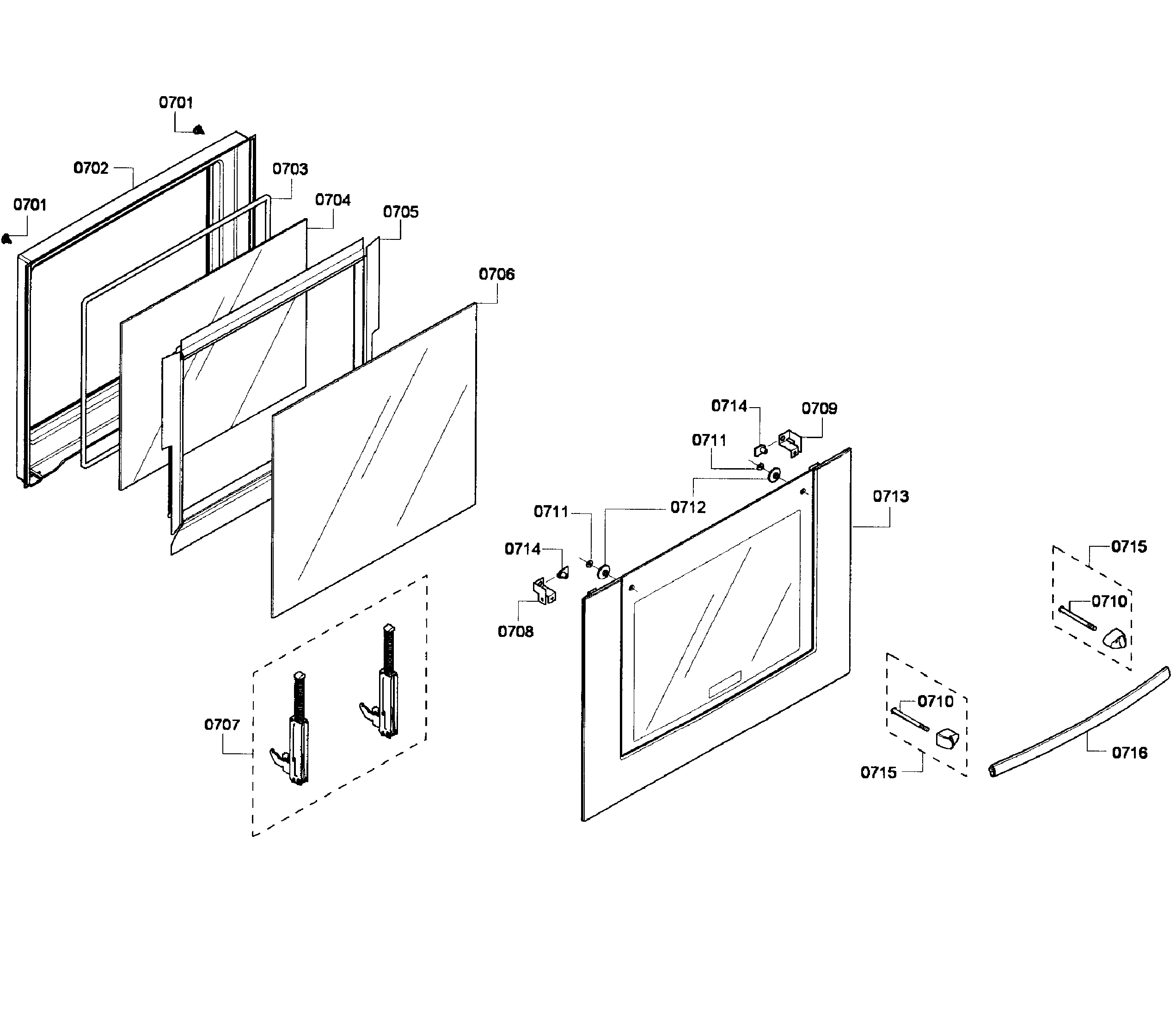 Bosch HBL5650UC/05 door assy diagram