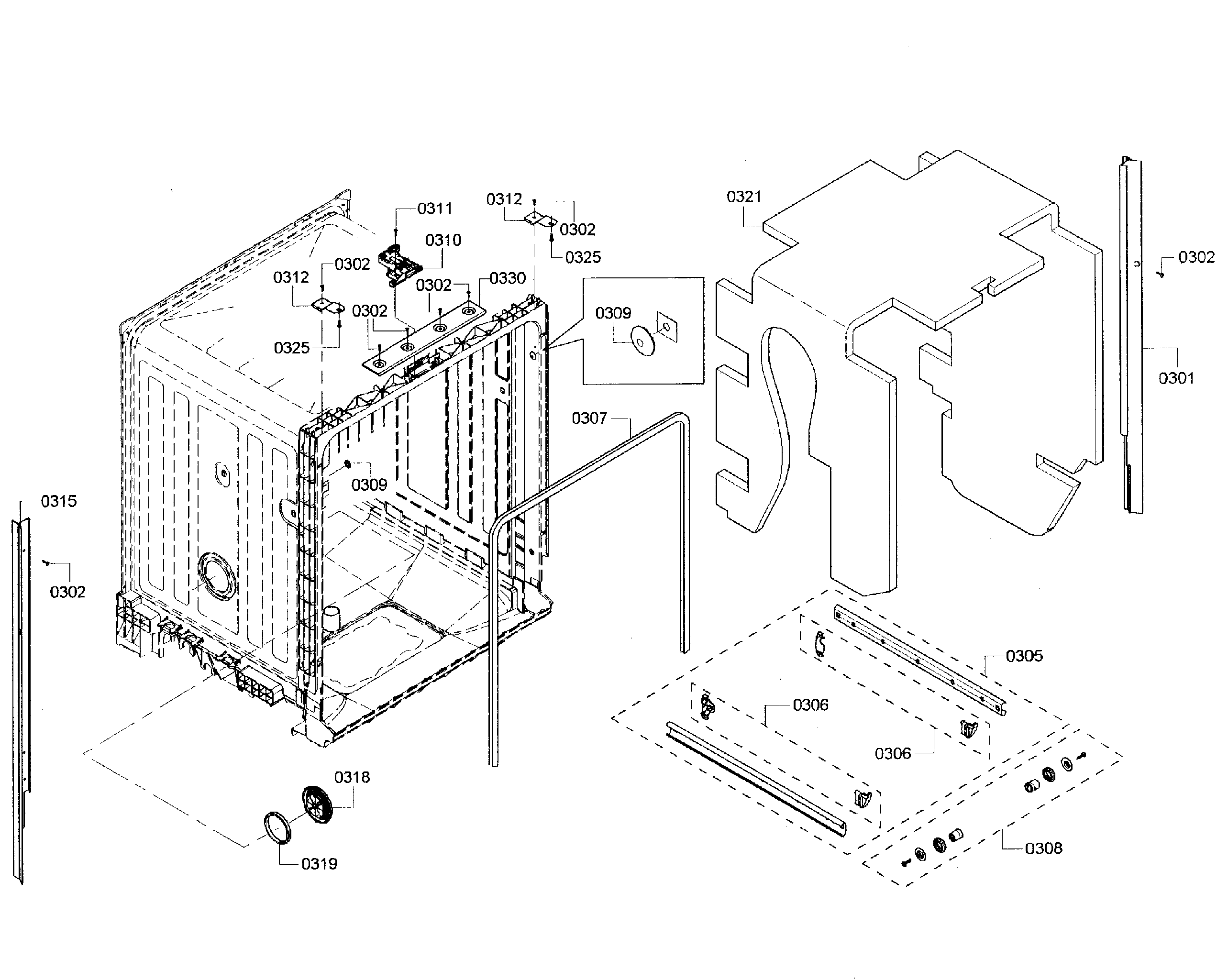 Bosch SHX3AR72UC/06 cabinet diagram