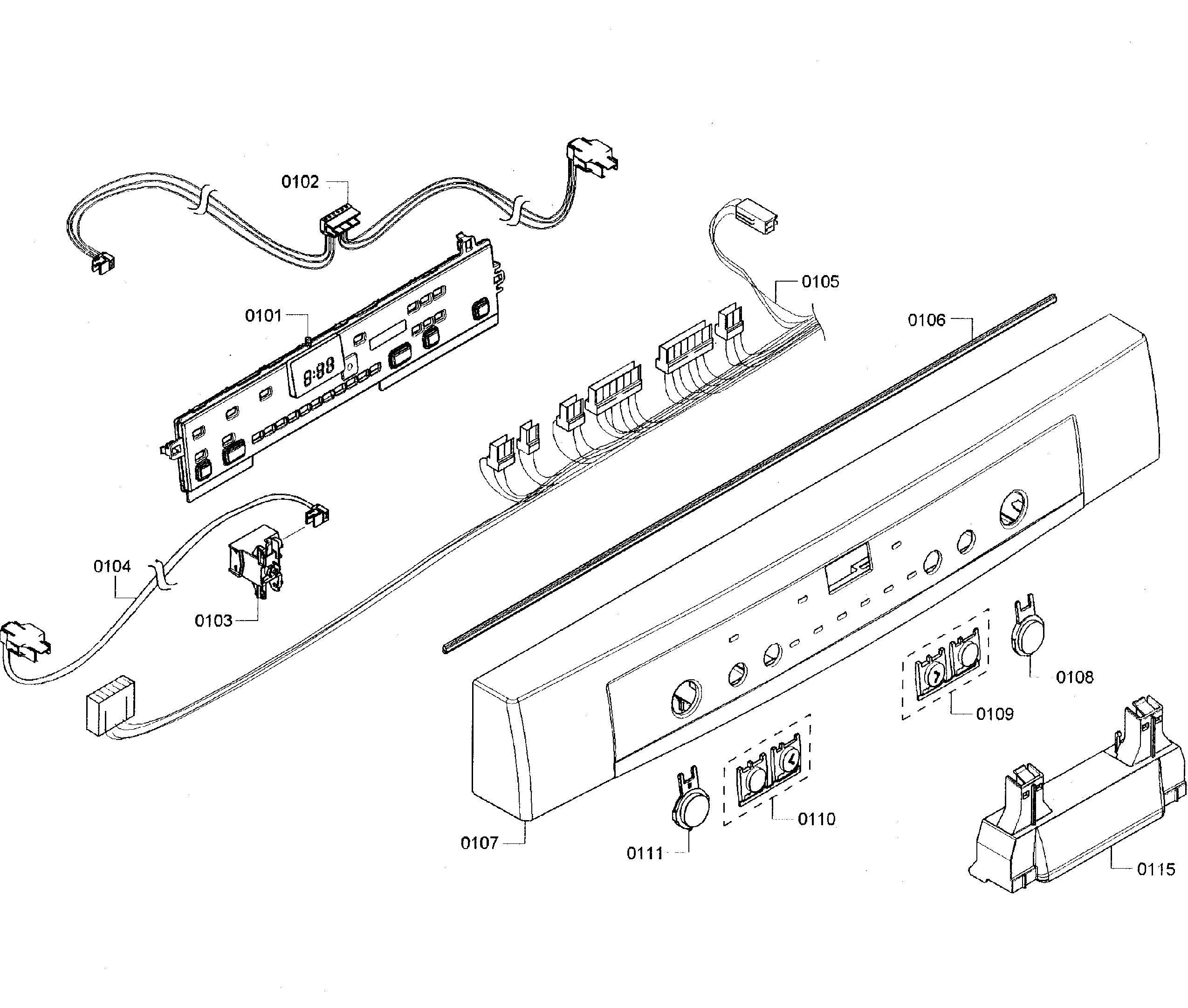 Bosch SHE3AR72UC/07 control panel diagram