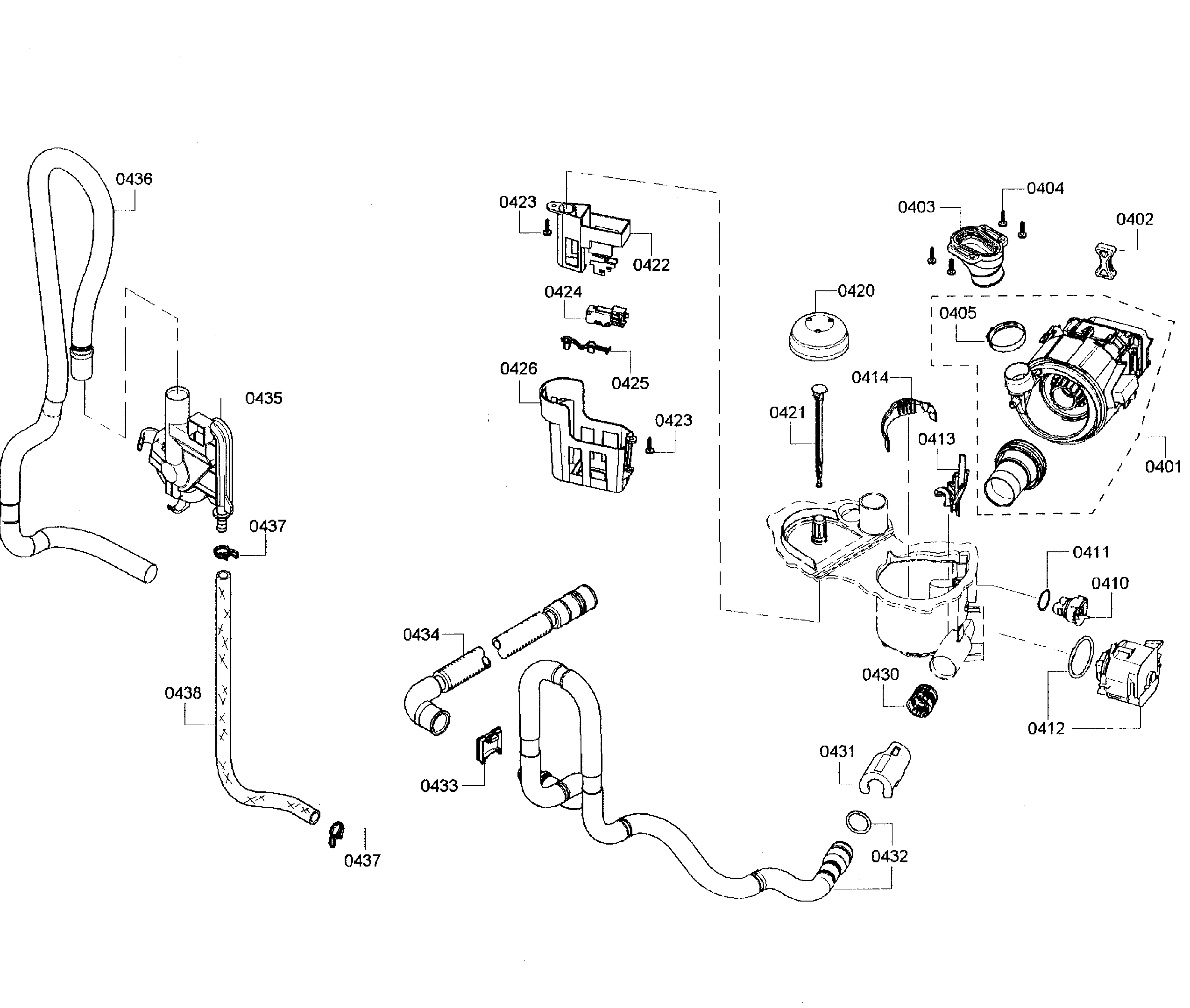 Bosch SHE3AR72UC/07 pump assy diagram