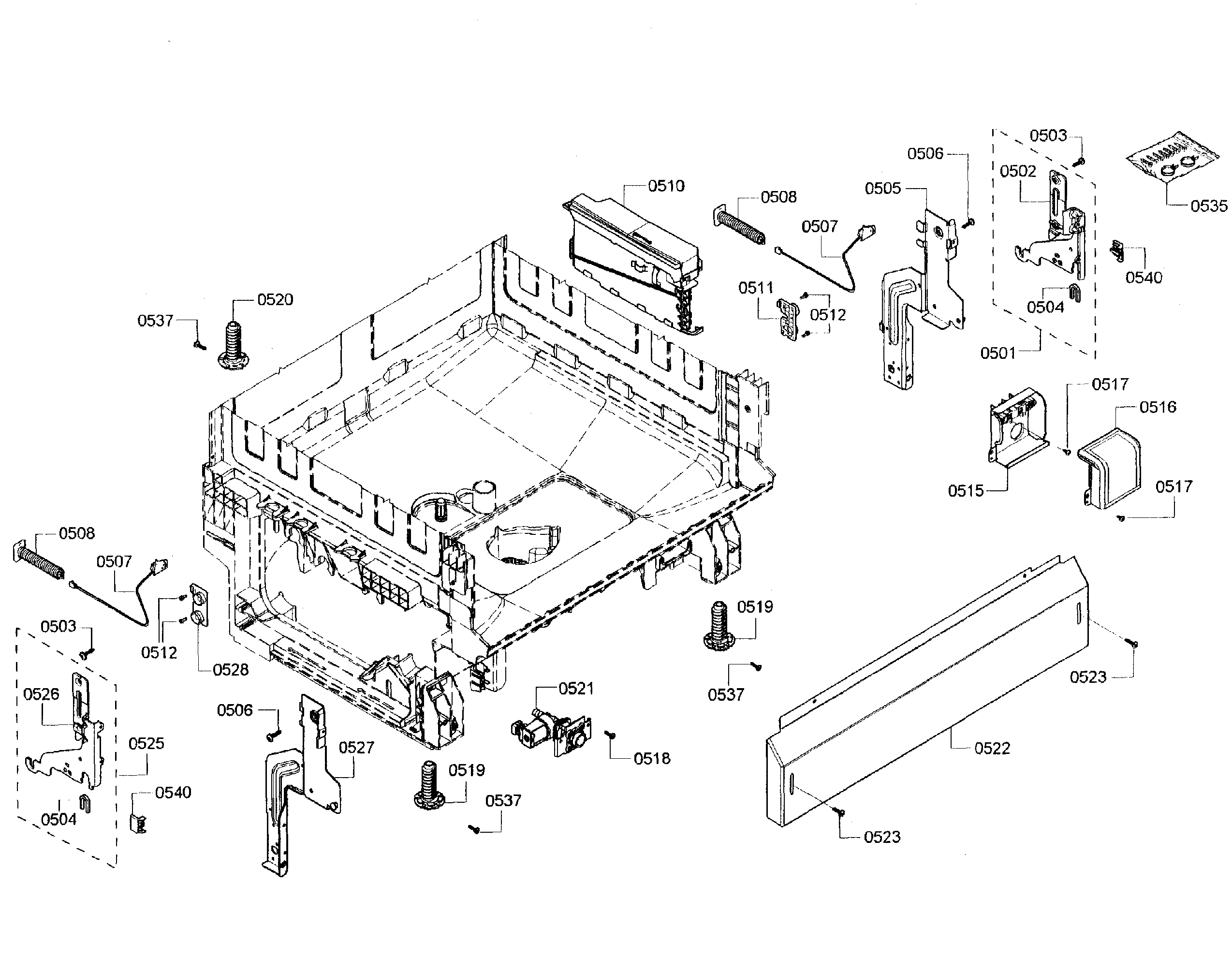 Bosch SHE3AR72UC/07 base assy diagram