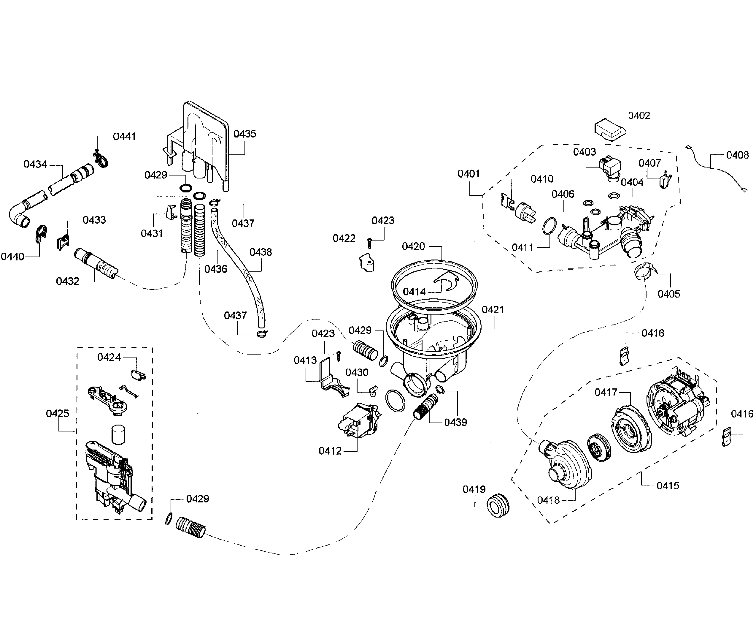 Bosch SHX55R55UC/64 pump assy diagram