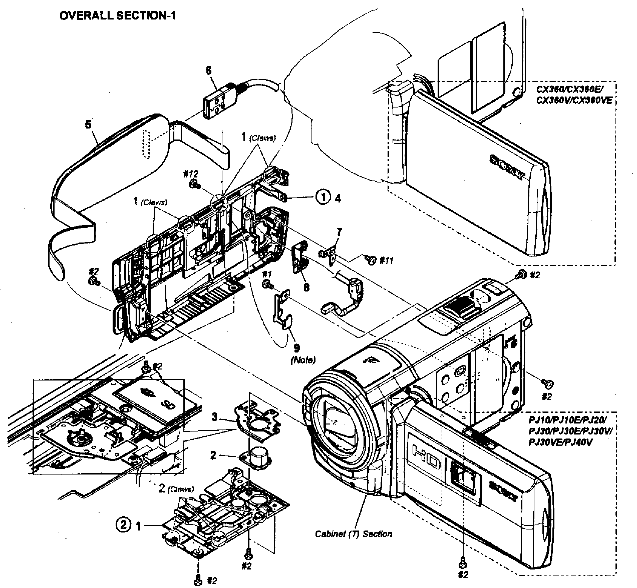 Sony HDR-CX360V left assy diagram