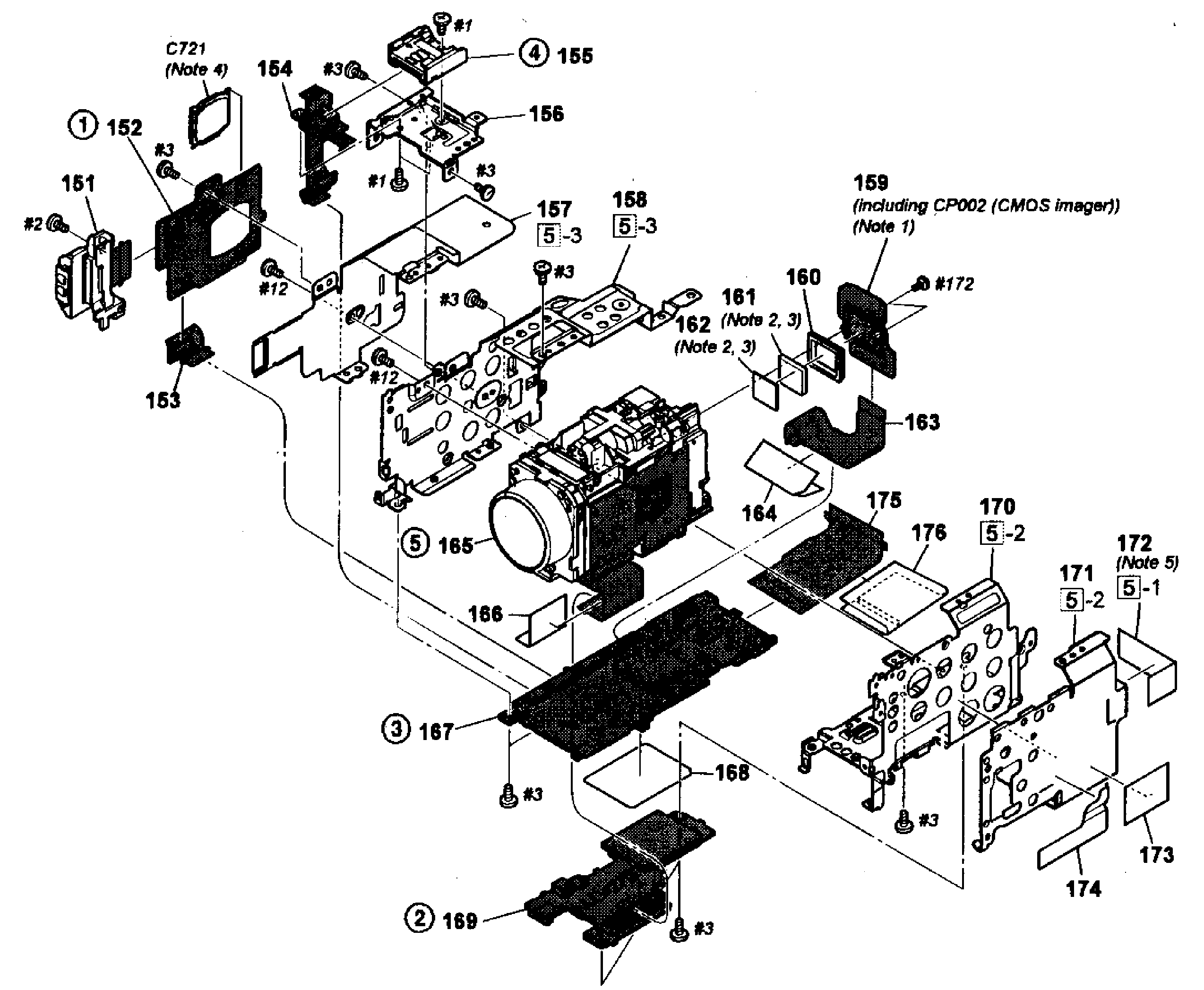 Sony HDR-CX360V lens assy diagram