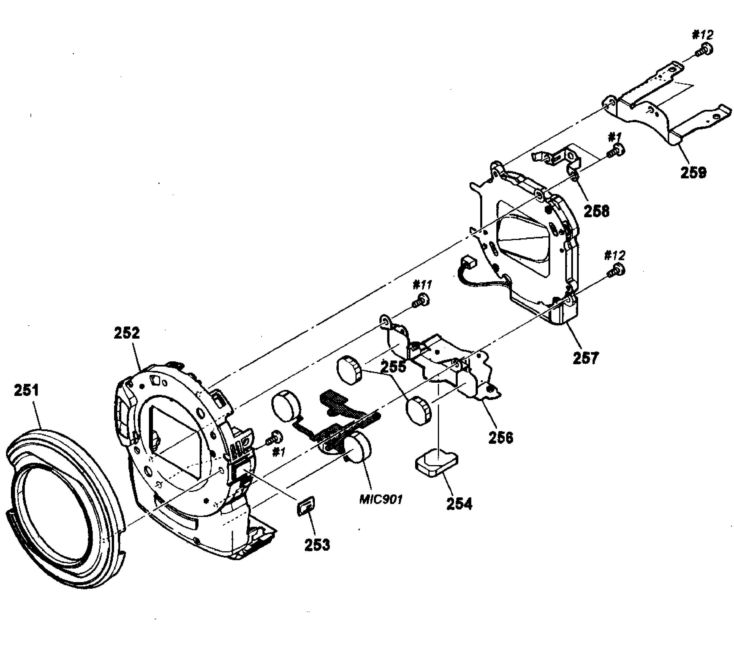 Sony HDR-CX360V front assy diagram