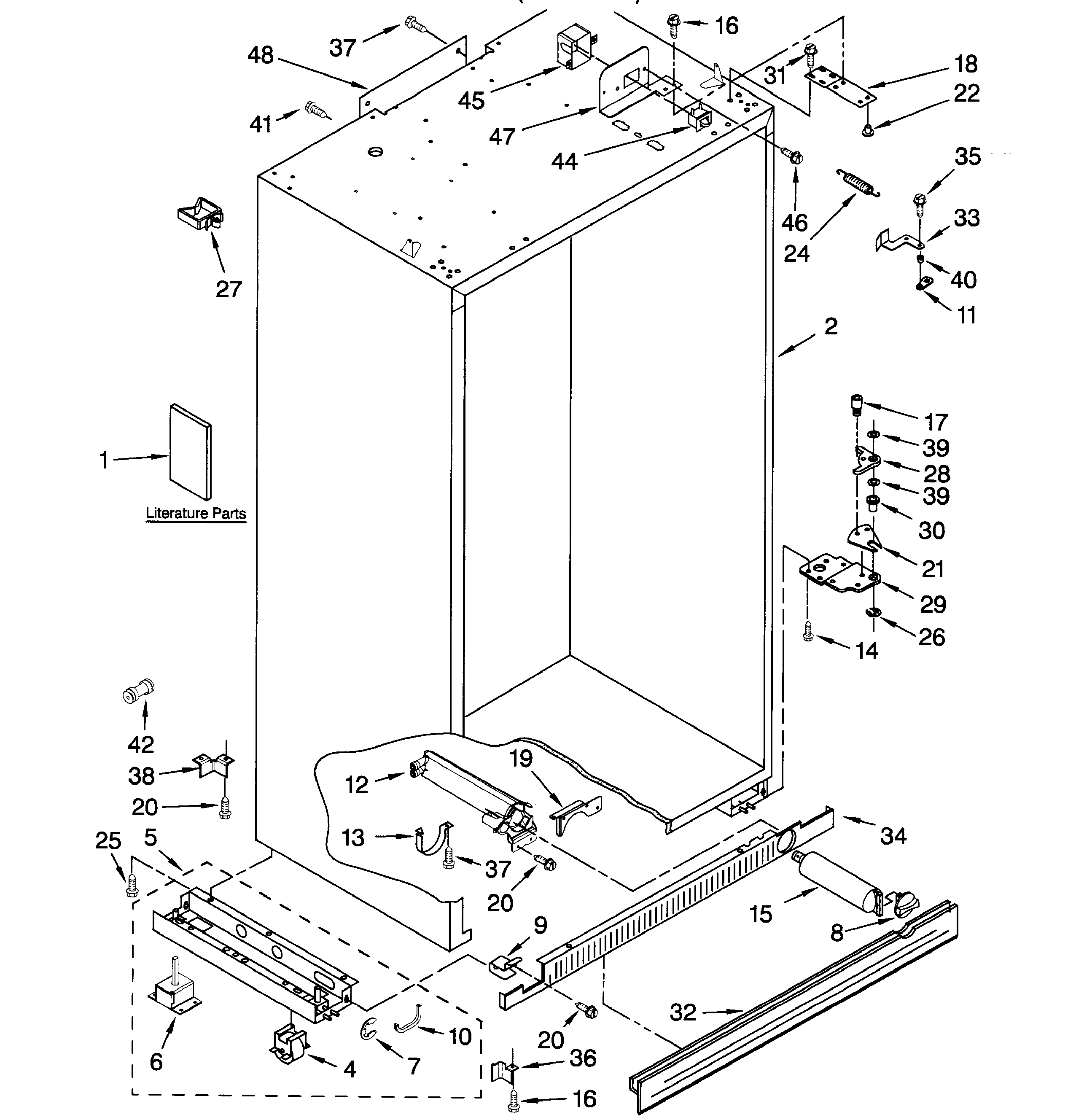 Dacor EF48DBSS cabinet diagram