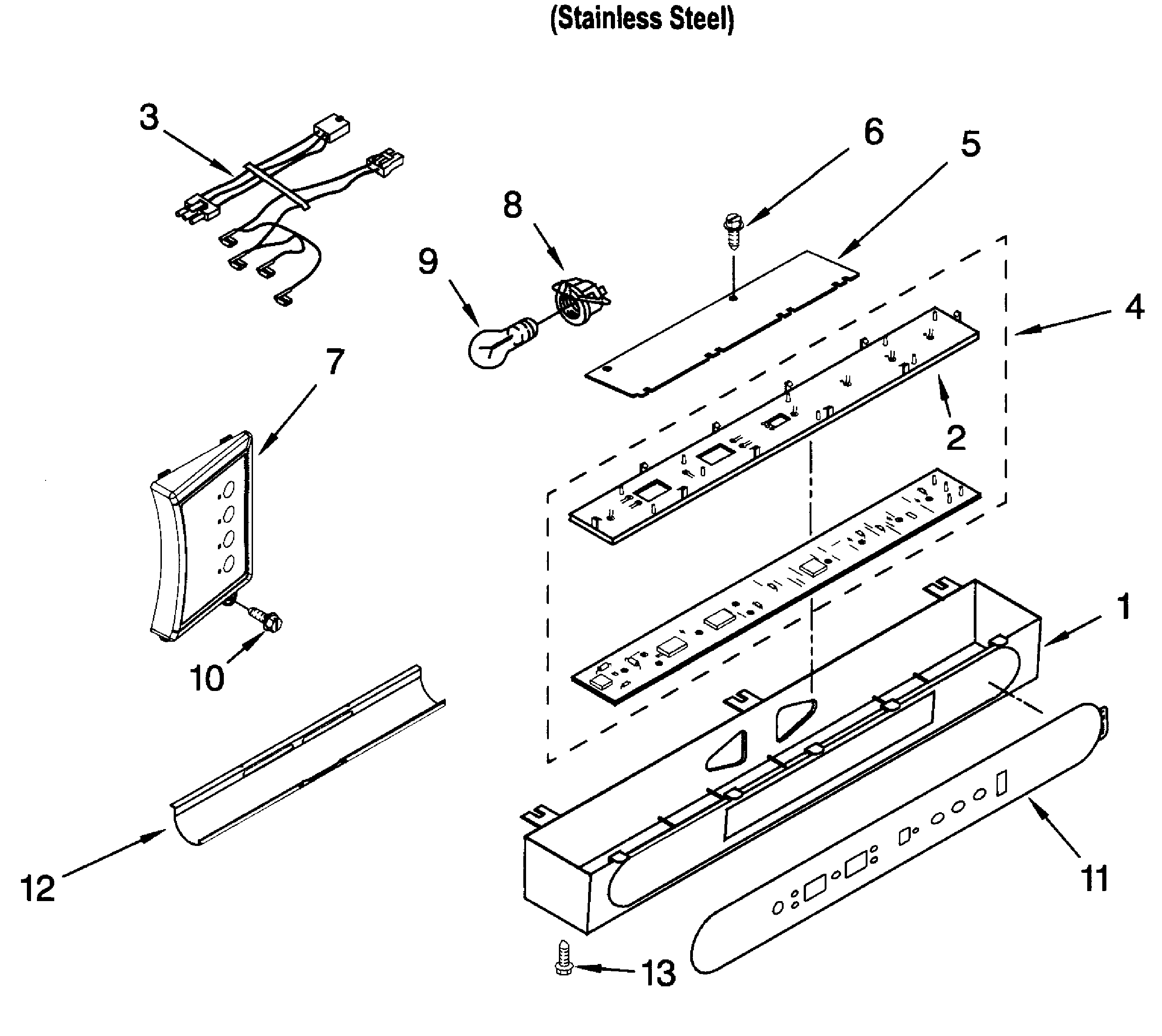 Dacor EF48DBSS control panel diagram