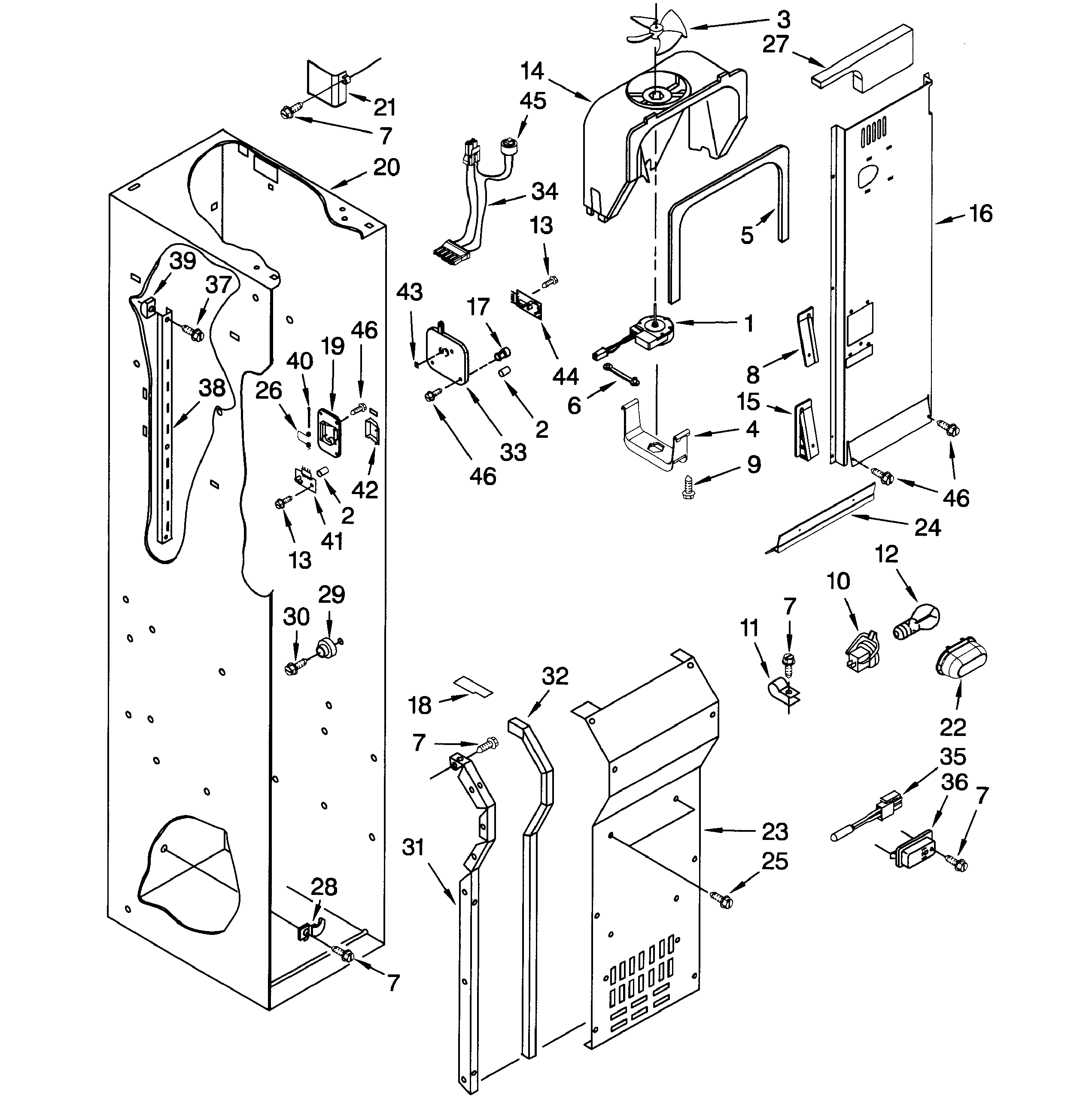 Dacor EF48DBSS freezer liner diagram