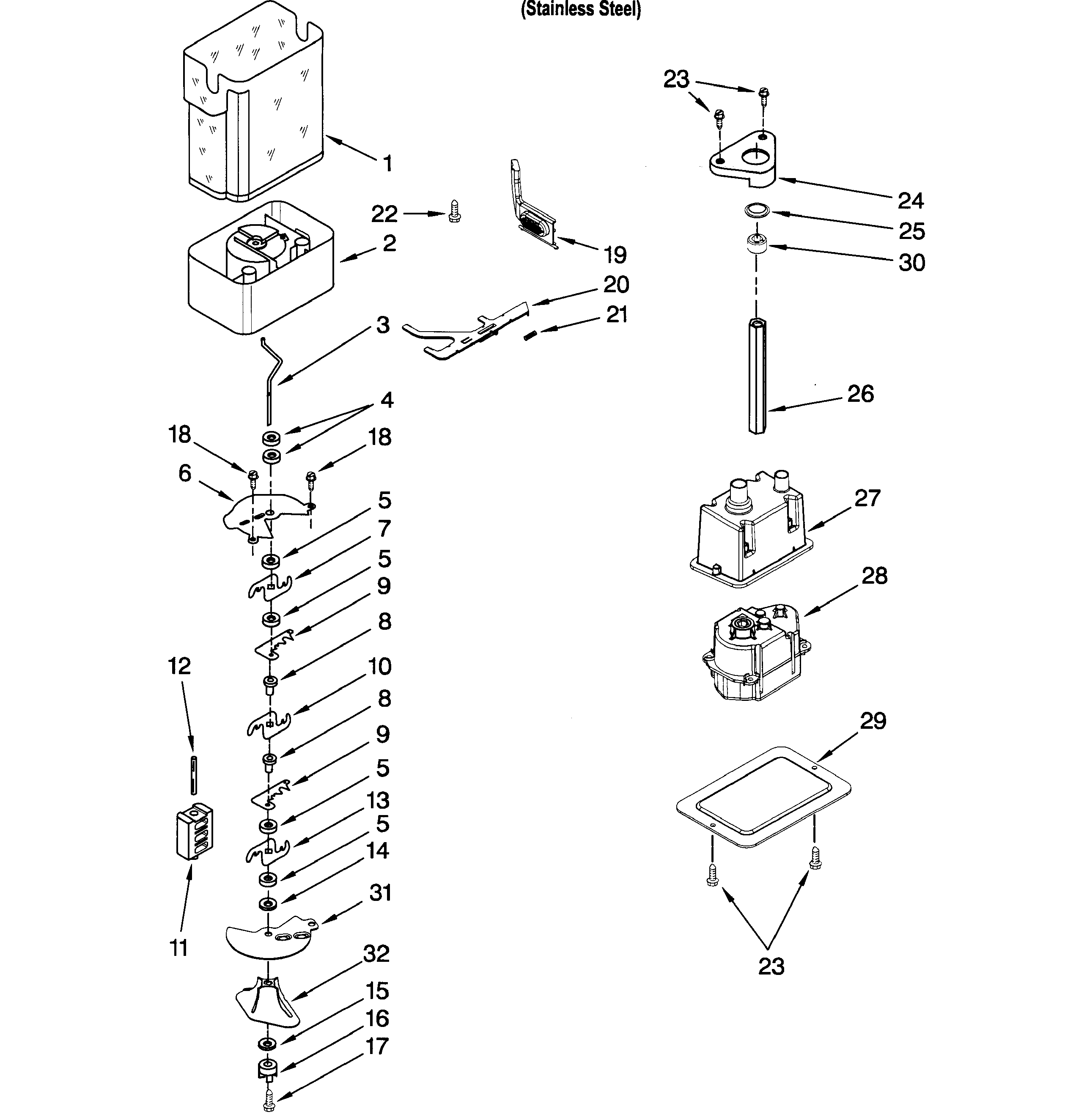 Dacor EF48DBSS ice maker diagram