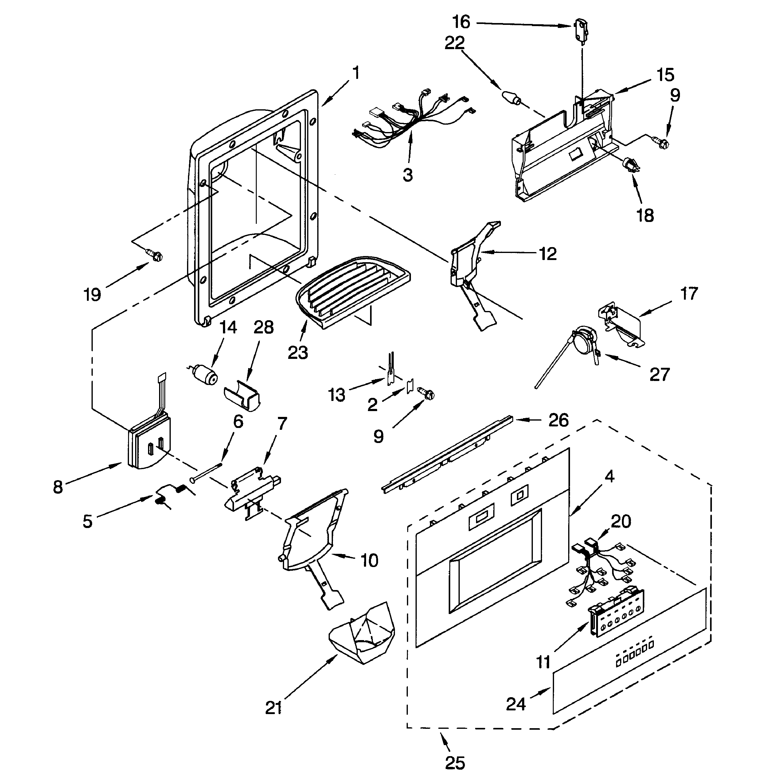 Dacor EF48DBSS dispenser diagram