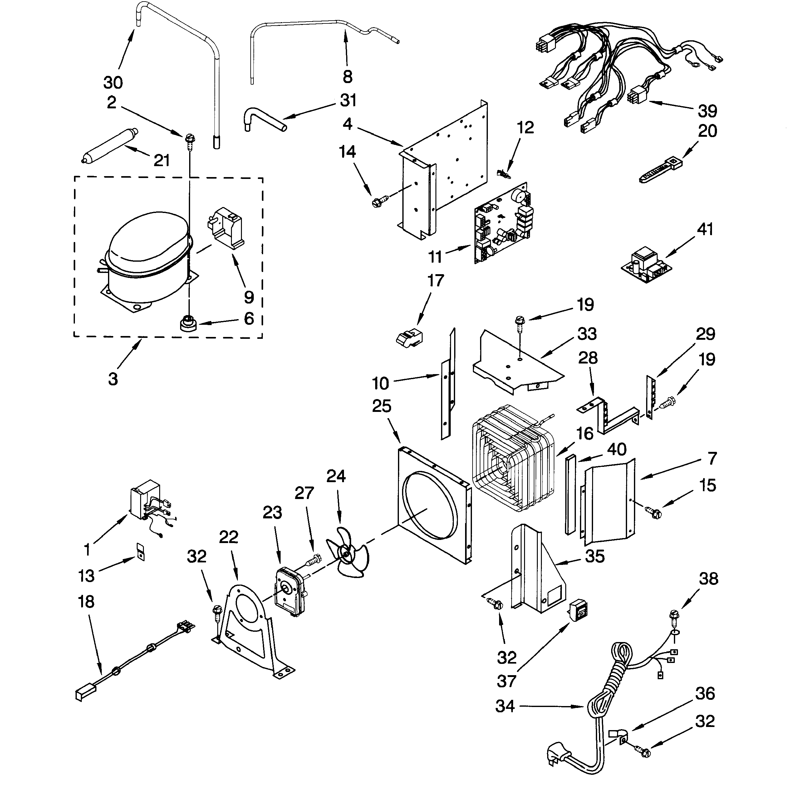 Dacor EF48DBSS upper unit diagram