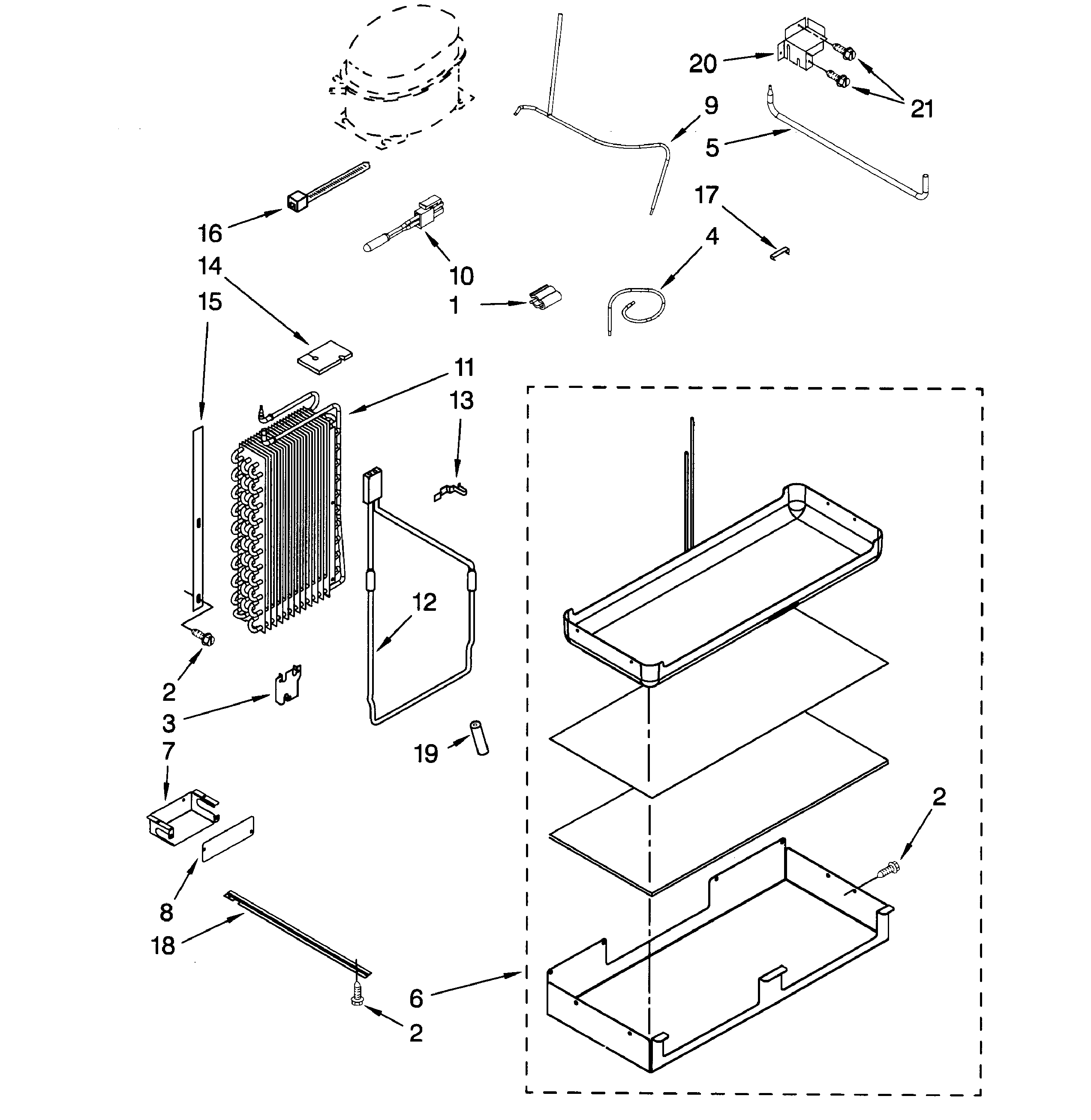 Dacor EF48DBSS lower unit diagram