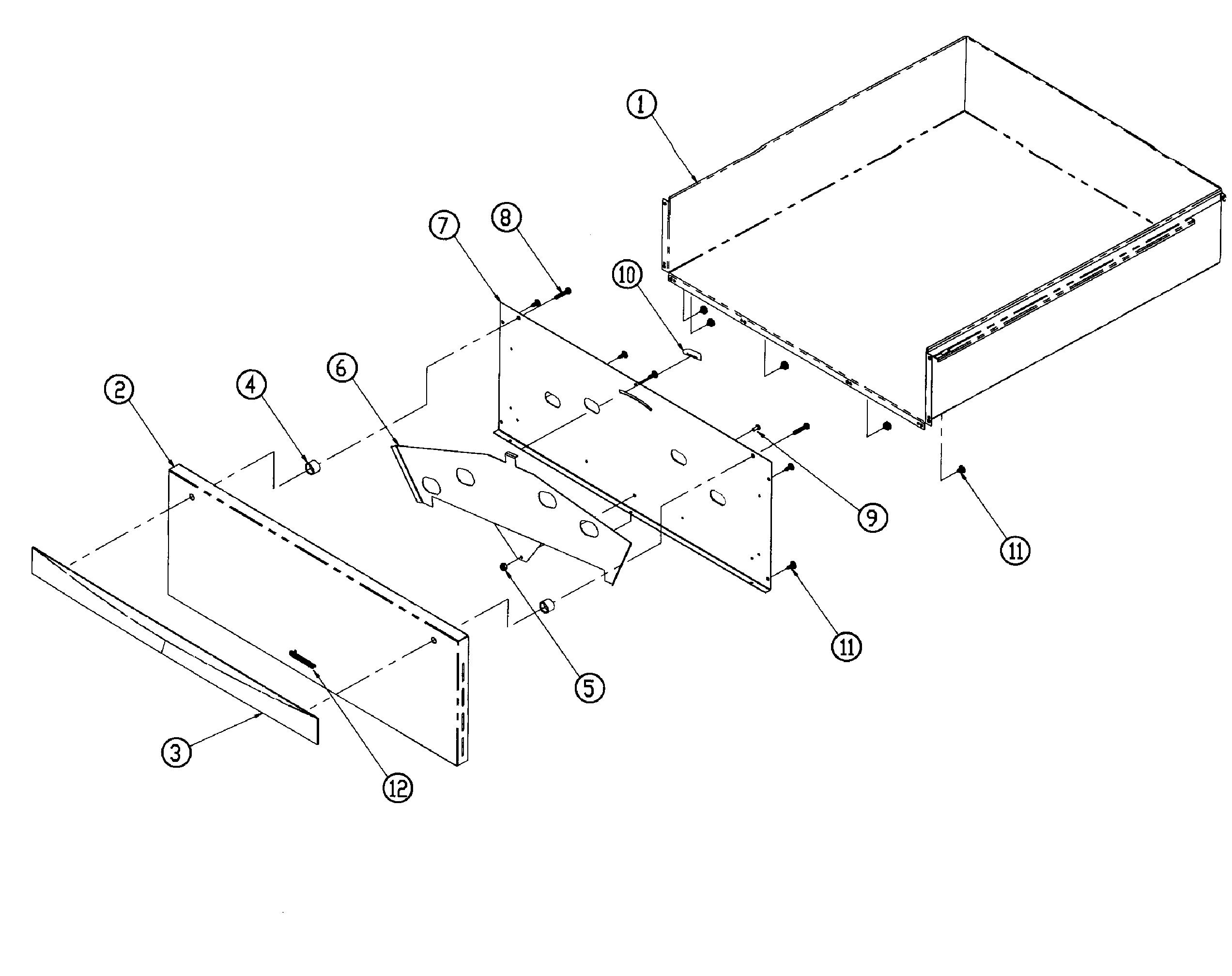 Dacor PWD30GN drawer diagram