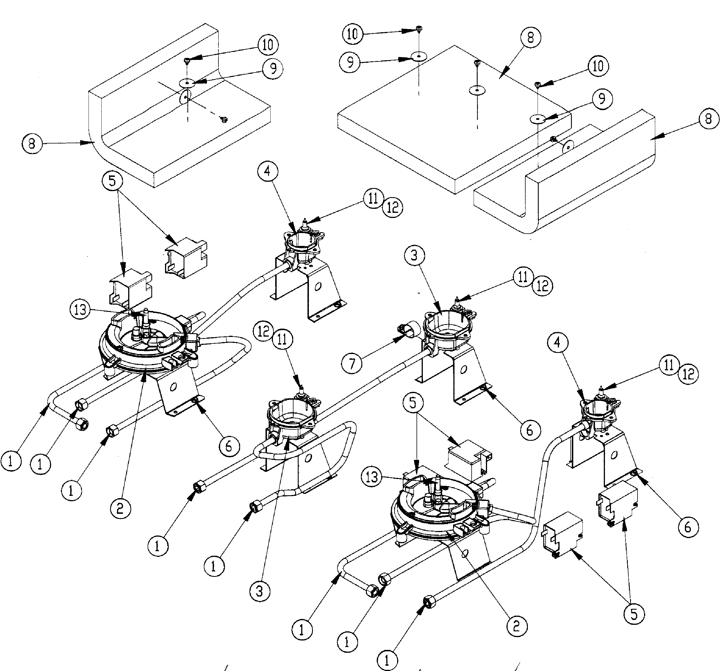 Dacor ER36GISCHNG burners/tube diagram