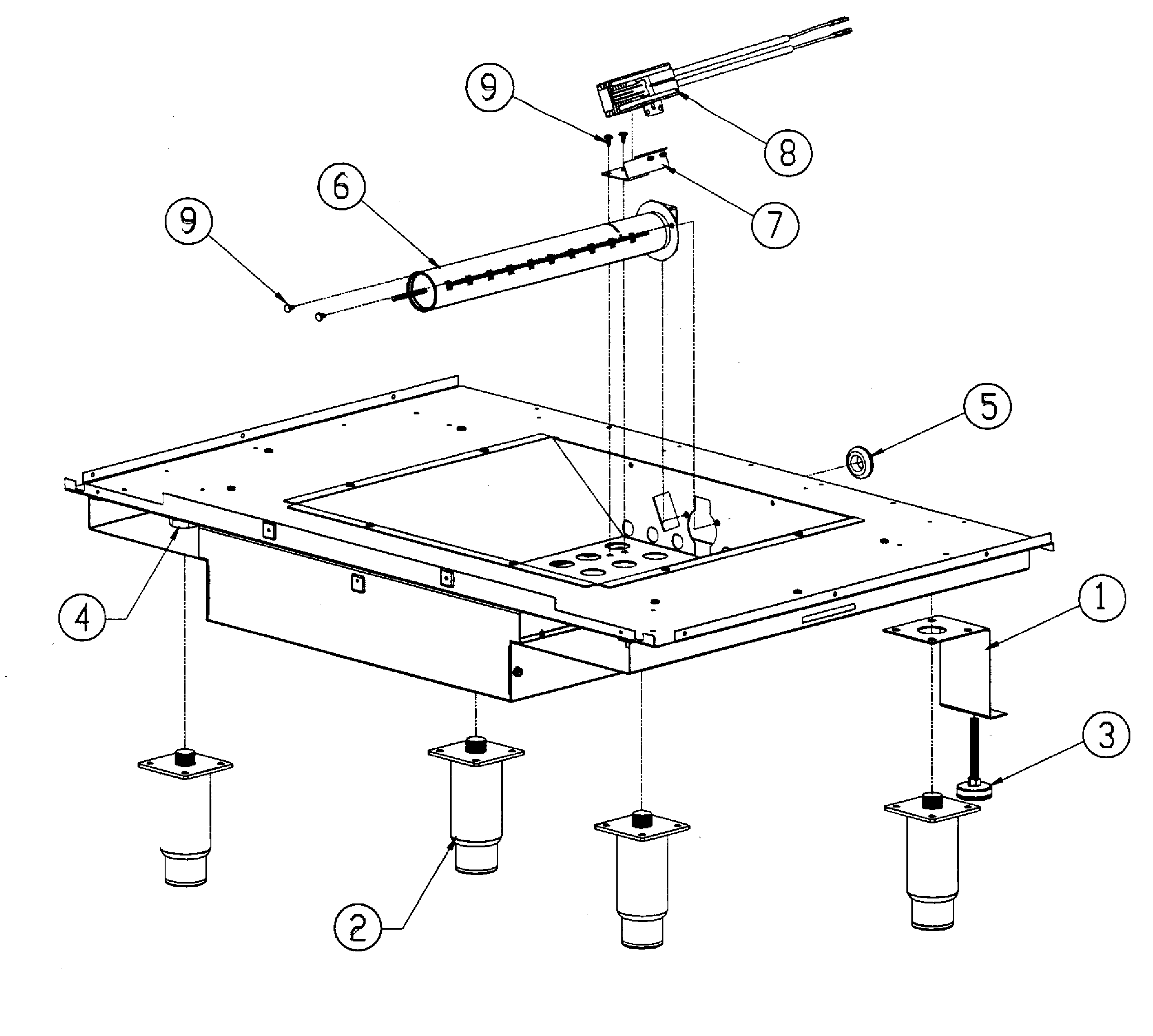Dacor ER36GISCHNG base assy diagram