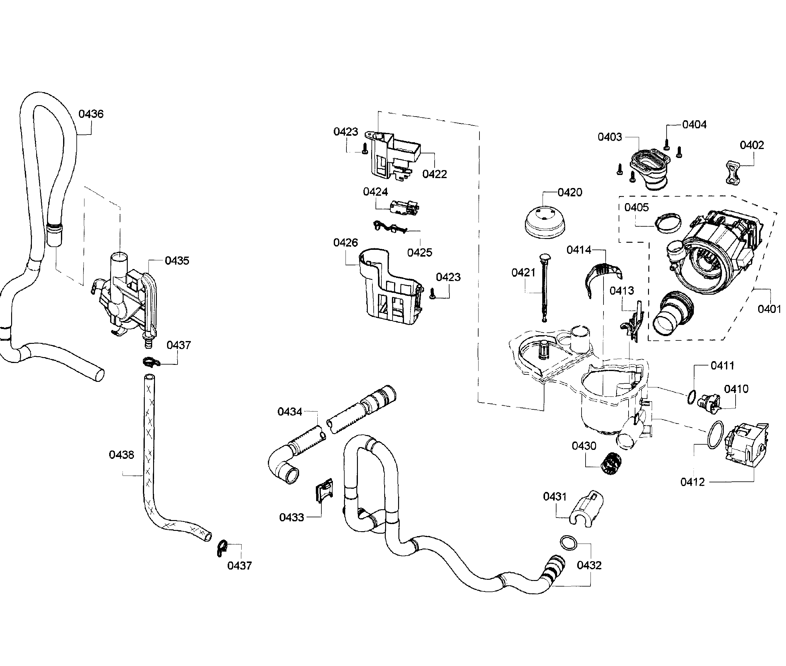Bosch SHX3AR72UC/07 pump assy diagram