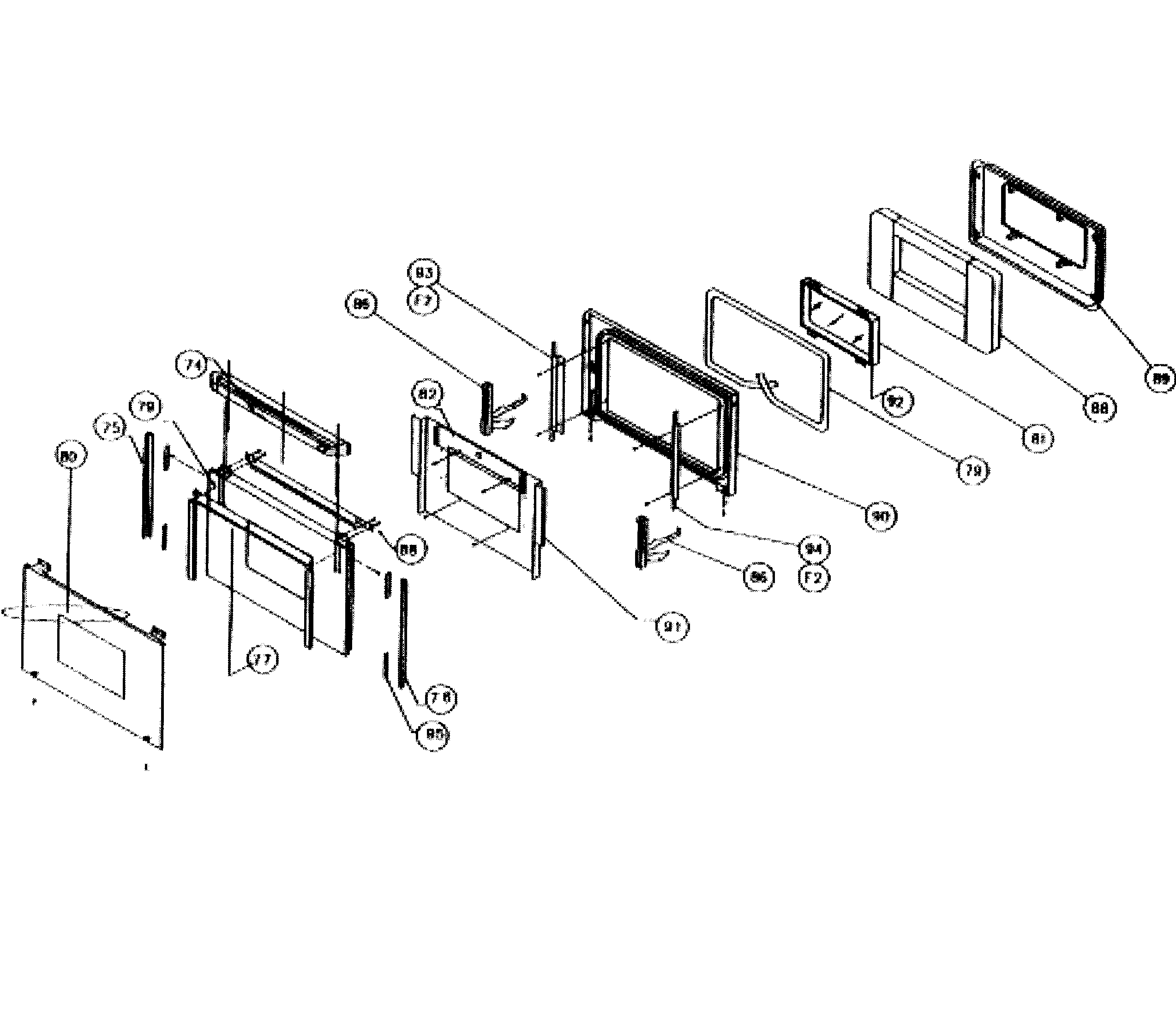 Dacor ECPD230 door assy diagram