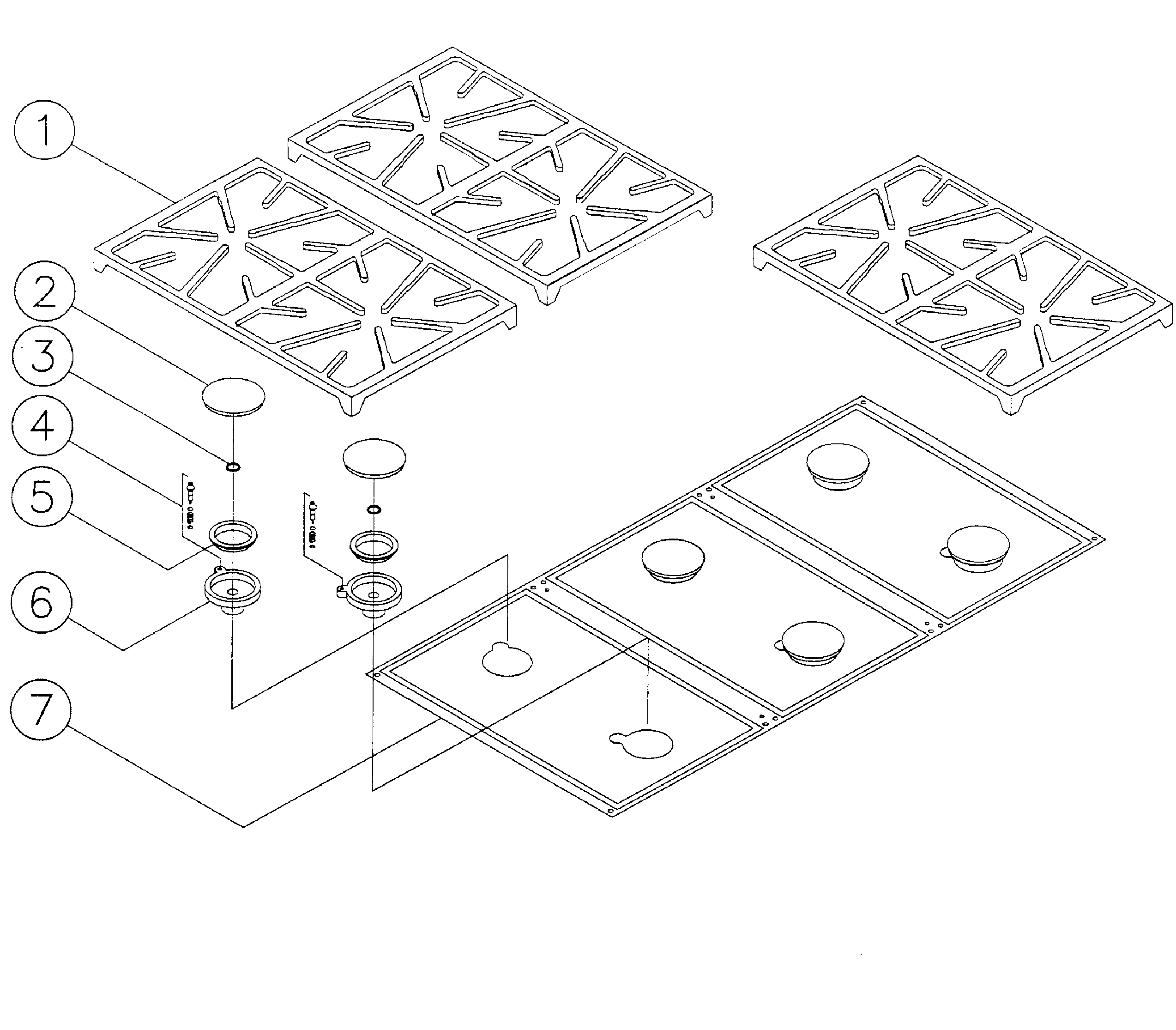 Dacor ESG486 top assy diagram